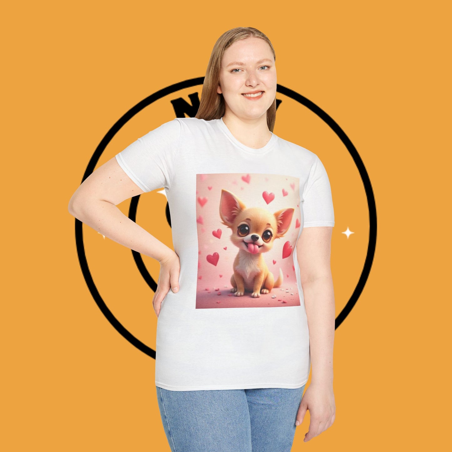 Cute Chihuahua Puppy Love Heart T-Shirt - Funny Dog Lover Gift Tee | Kawaii Pet Apparel