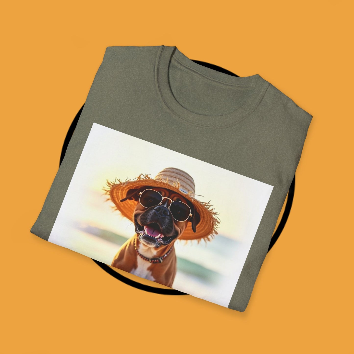 "Vacation Boxer Beach Vibes" Premium Summer T-Shirt / Beach Boxer Dog T-Shirt - Vacation Vibes Summer Pup Tee