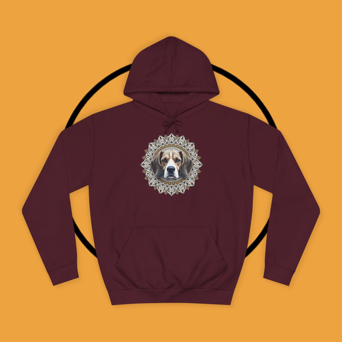 🕉️ Sacred Beagle Mandala Hoodie - Where Spirituality Meets Canine Love! ✨Royal Beagle Mandala Hoodie 🐾✨- Unisex Hoodie