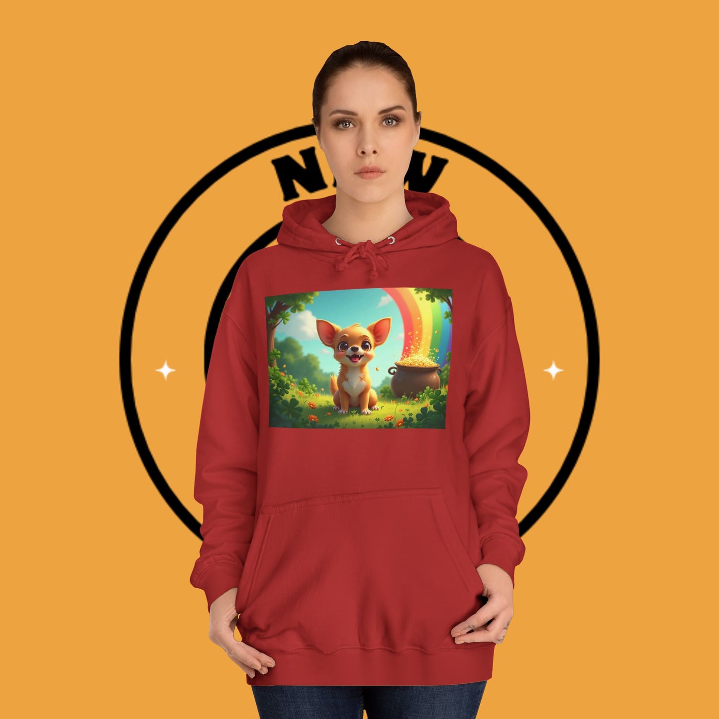 Lucky Rainbow Chihuahua Hoodie - St. Patrick's Day Magical Puppy Sweatshirt