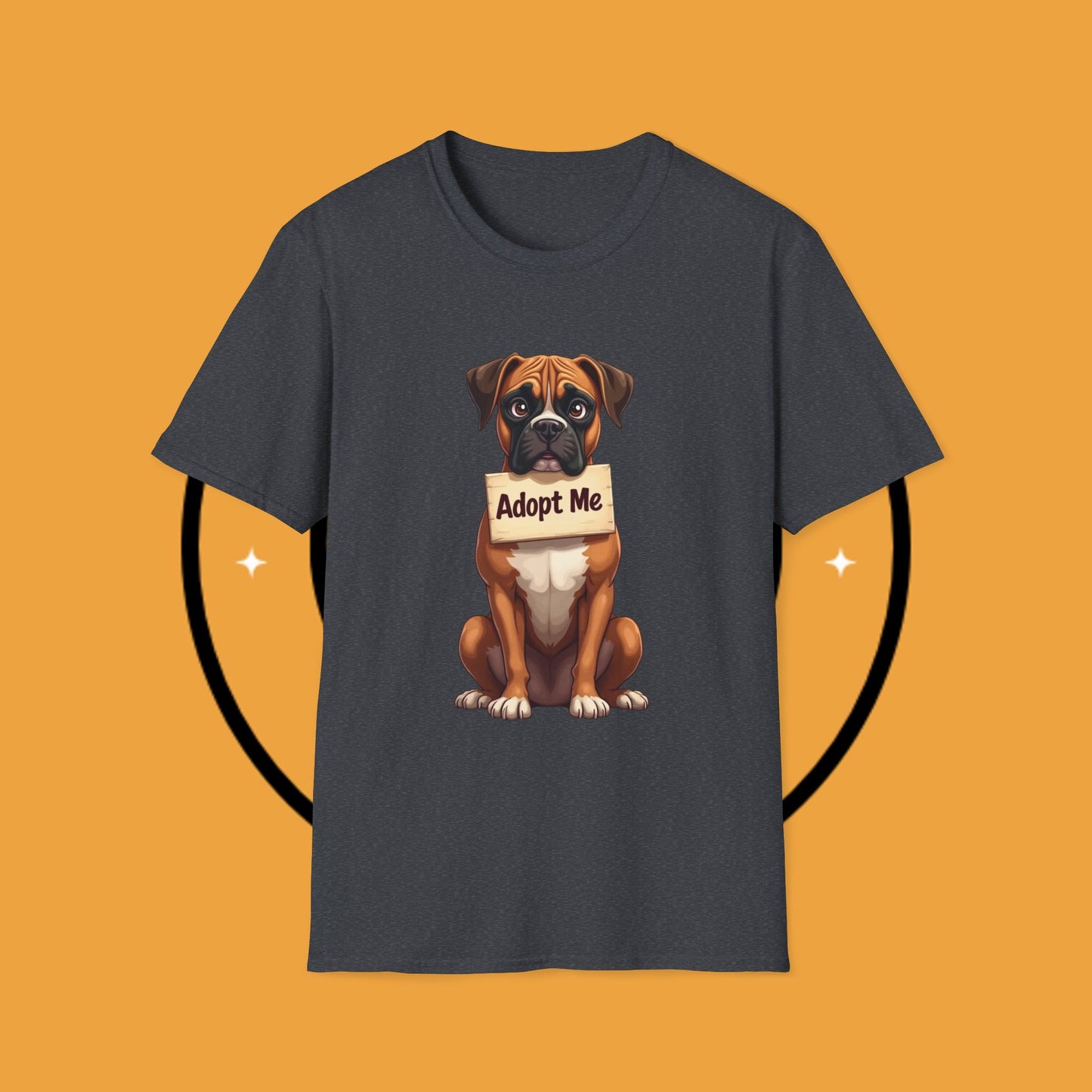 Adopt Me Boxer Dog T-Shirt - Cute Animal Rescue Awareness Tee for Dog Lovers