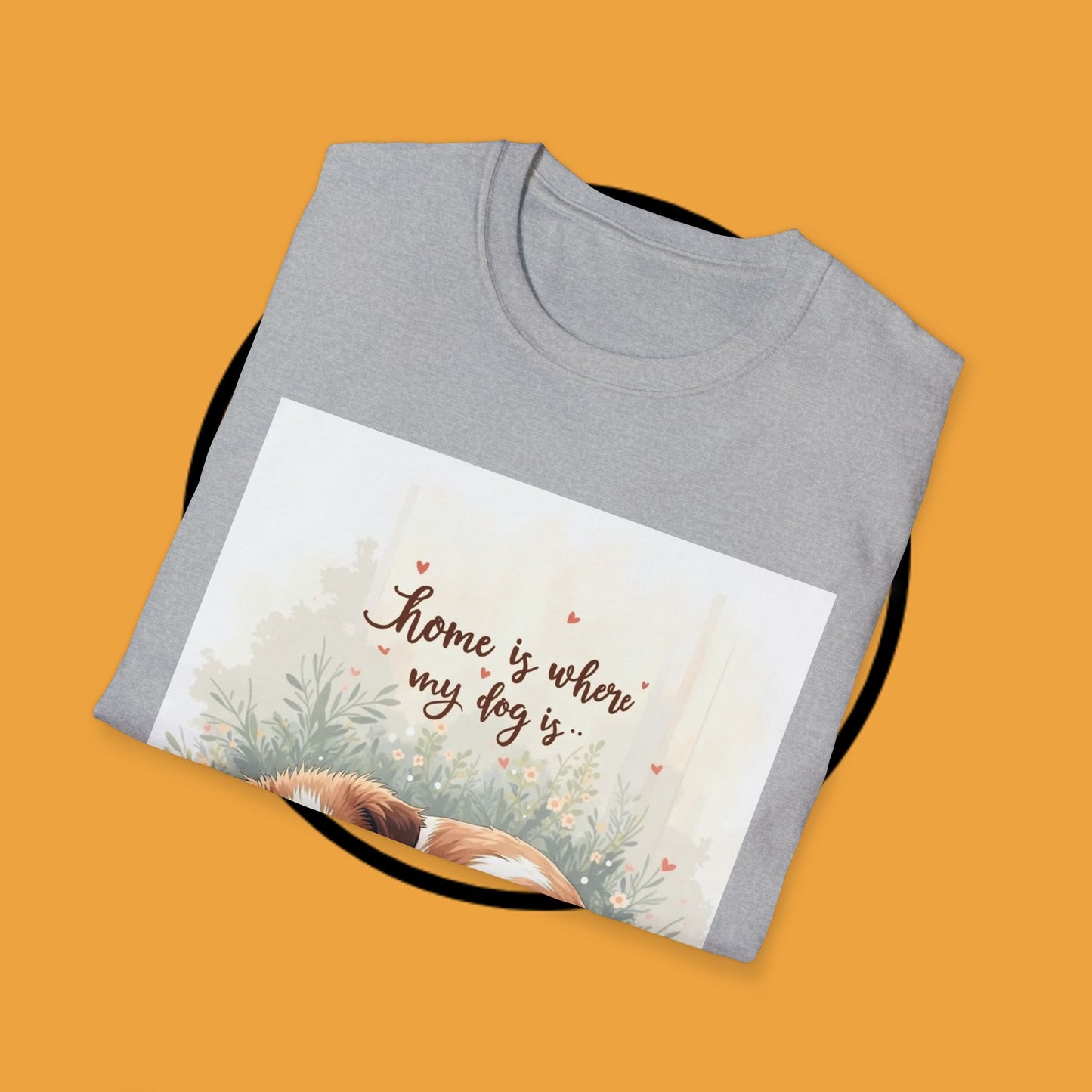 "Home Is Where My Dog Is" T-Shirt - Cute Sleeping Puppy Design | Dog Lover Gift Tee