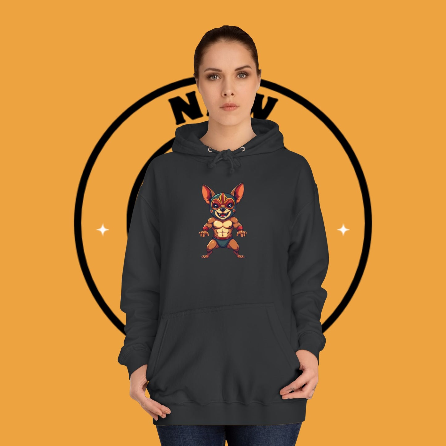 "Luchador Chihuahua Wrestling Hoodie | Mexican Lucha Libre Dog Mask | Wrestler Pet Art | Funny Fighting Dog Gift"