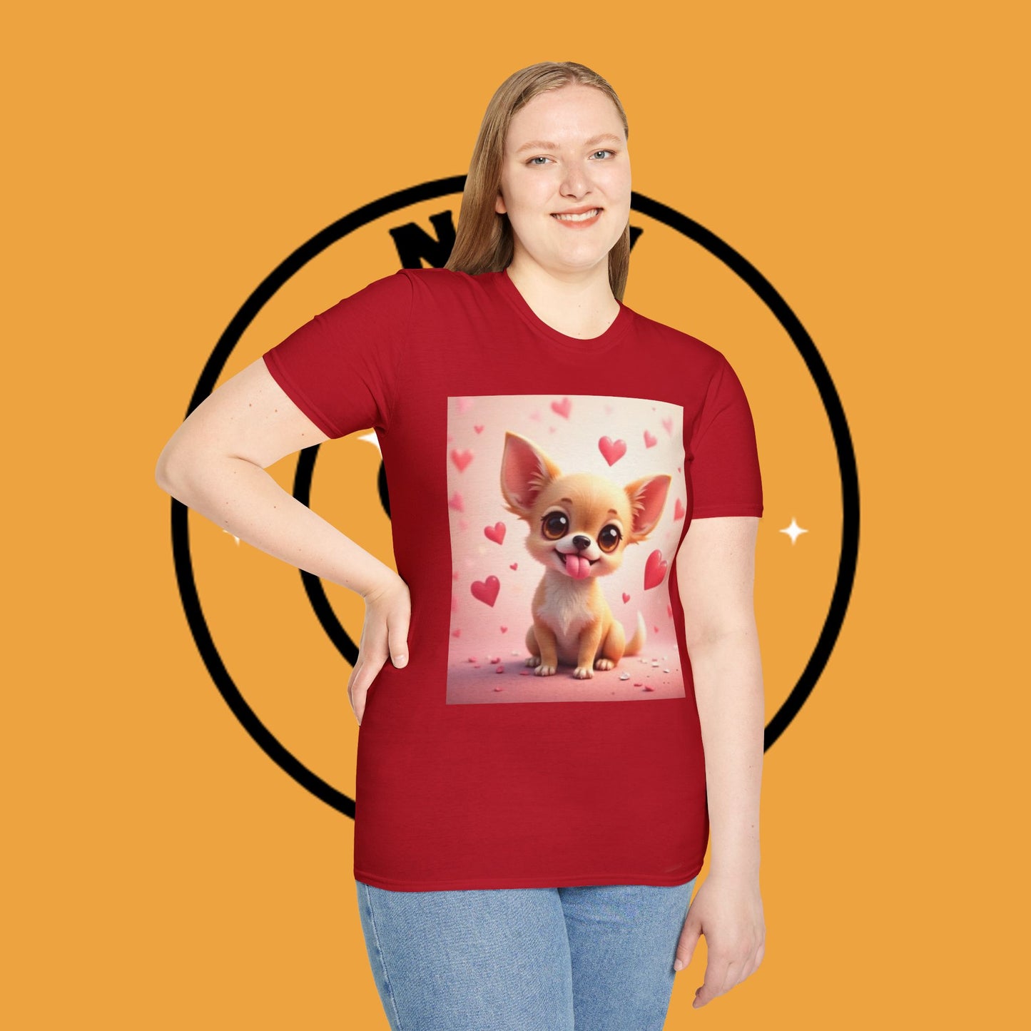 Cute Chihuahua Puppy Love Heart T-Shirt - Funny Dog Lover Gift Tee | Kawaii Pet Apparel