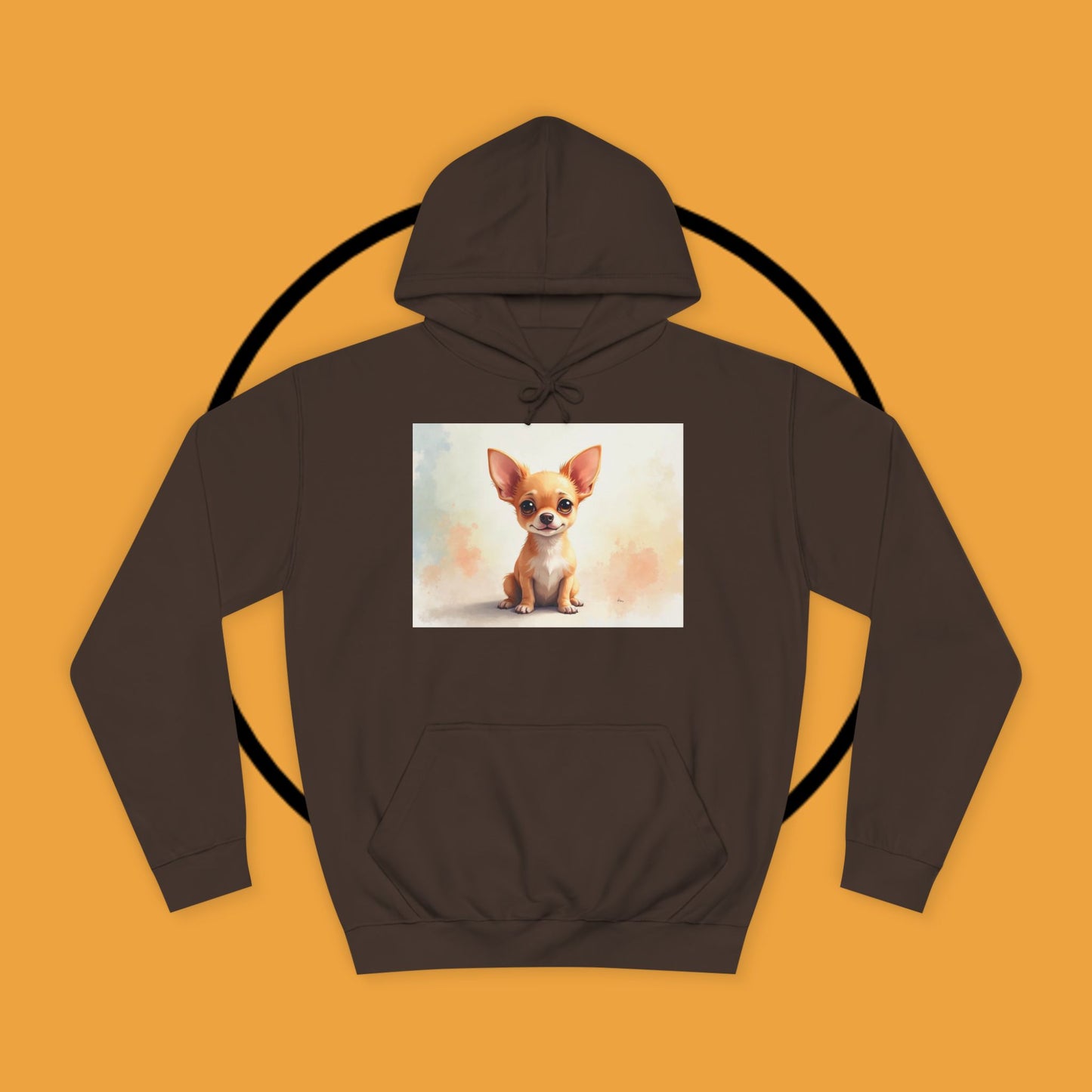 Watercolor Chihuahua Puppy Hoodie - Artistic Dog Portrait Sweatshirt