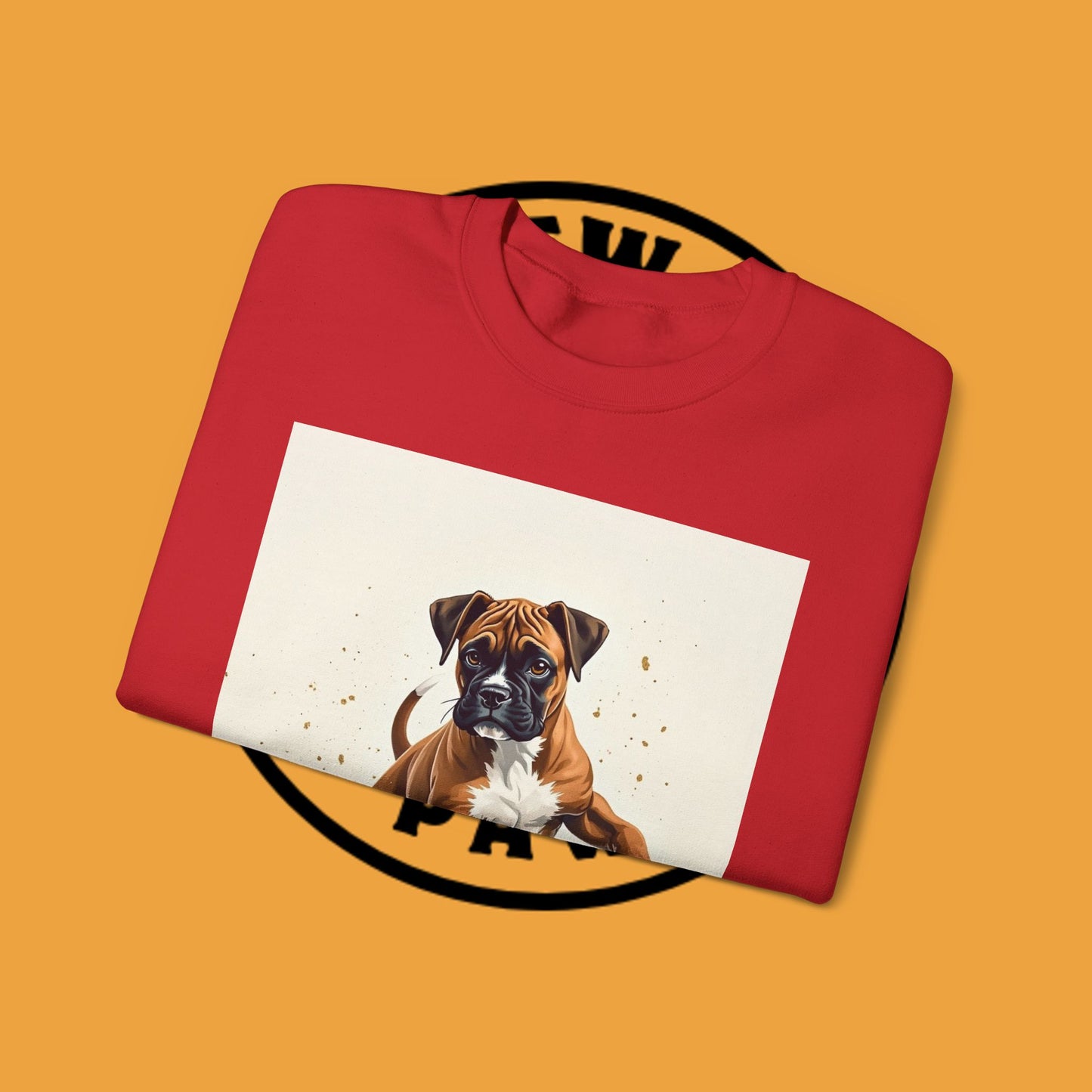 Running Boxer Puppy Crewneck Sweatshirt | Artistic Dog Lover Gift | Dynamic Movement Design