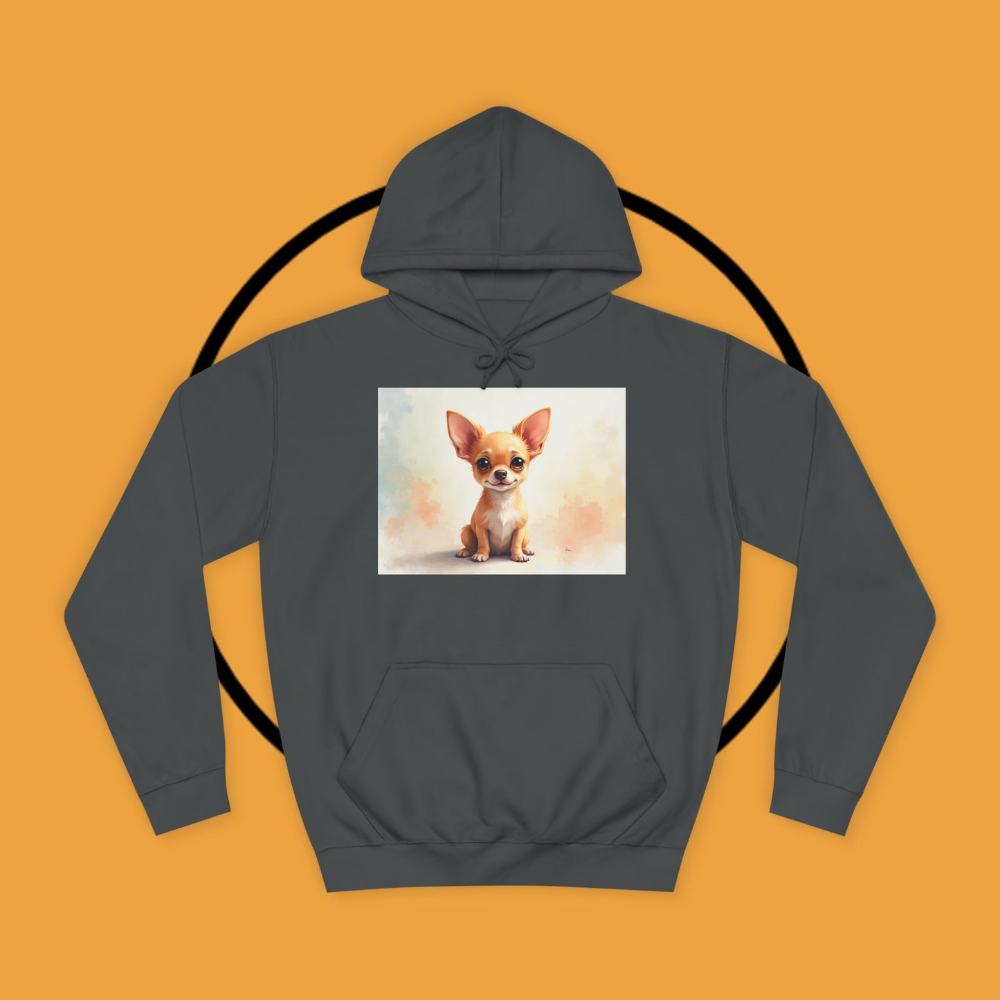 Watercolor Chihuahua Puppy Hoodie - Artistic Dog Portrait Sweatshirt