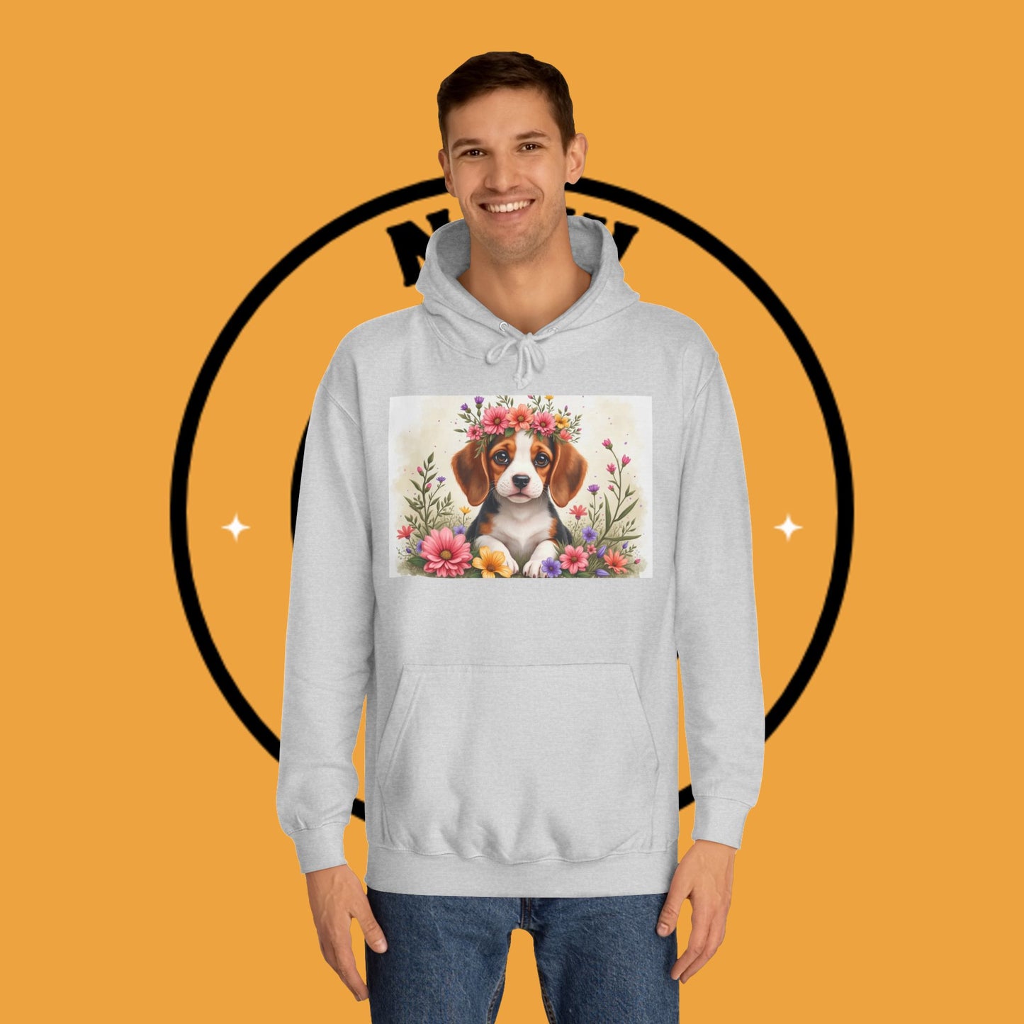 ๐ธ Enchanted Garden Beagle Hoodie - Where Cuteness Blooms! ๐ถ - Unisex Hoodie
