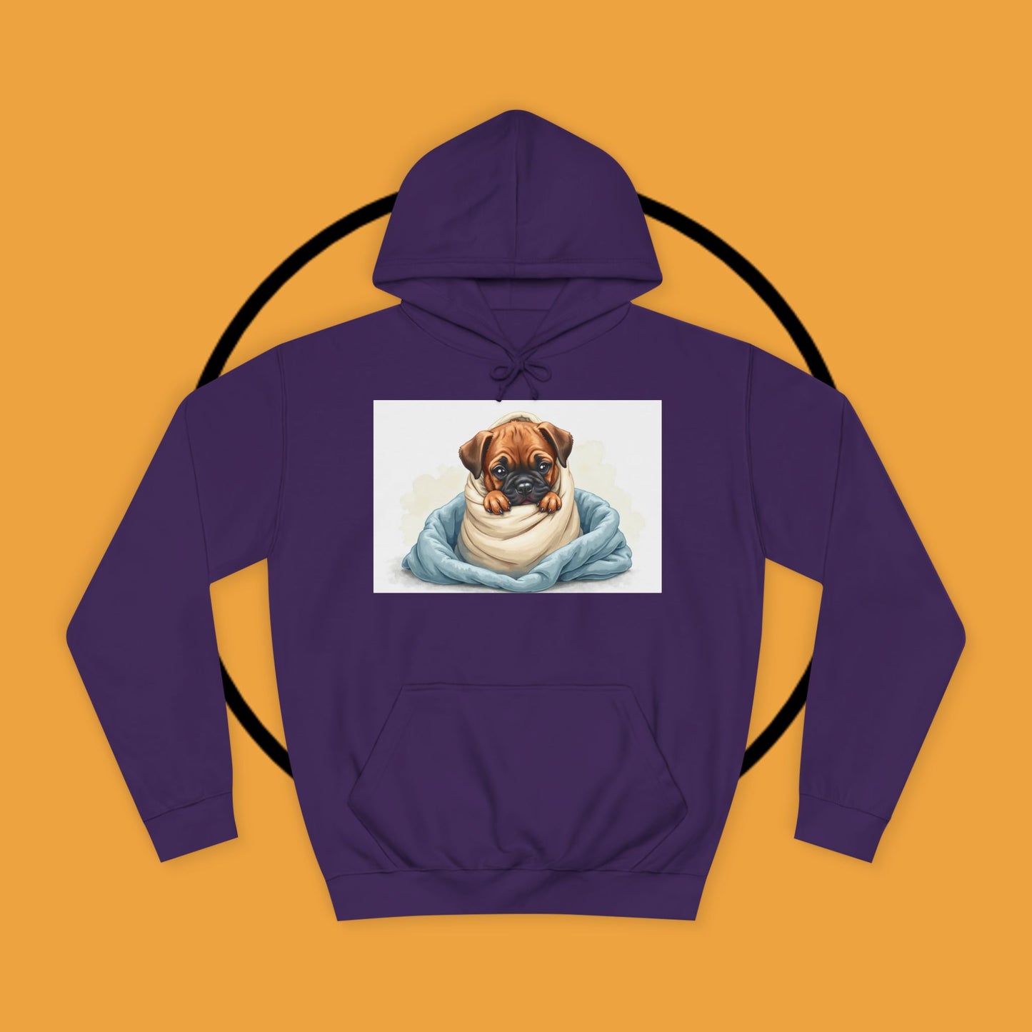Cozy Boxer Puppy in Blanket Hoodie | Cute Dog Comfort Wear | Lazy Day Pet Apparel | Snuggle Vibes