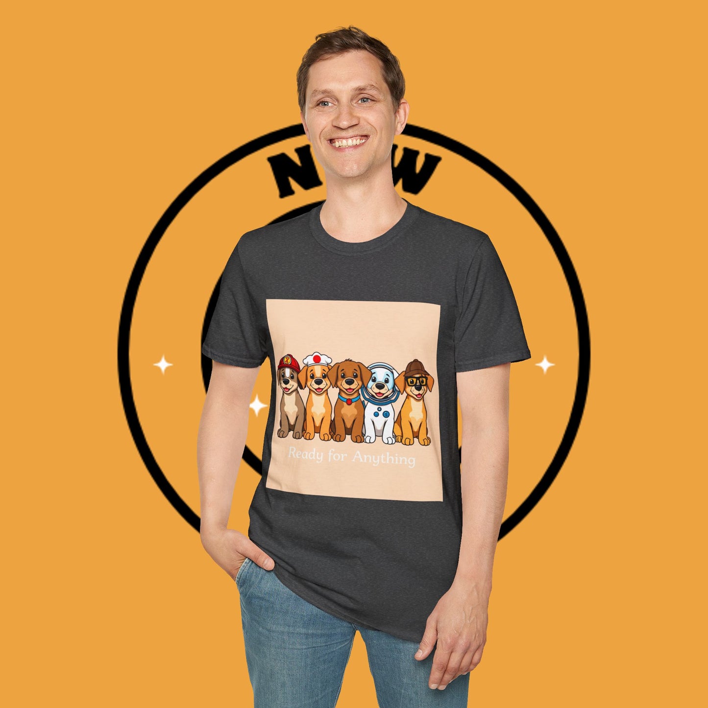 Puppy Professionals ๐พ | Ready for Anything T-Shirt for Career - Curious Canine Lovers - Unisex T-Shirt Design