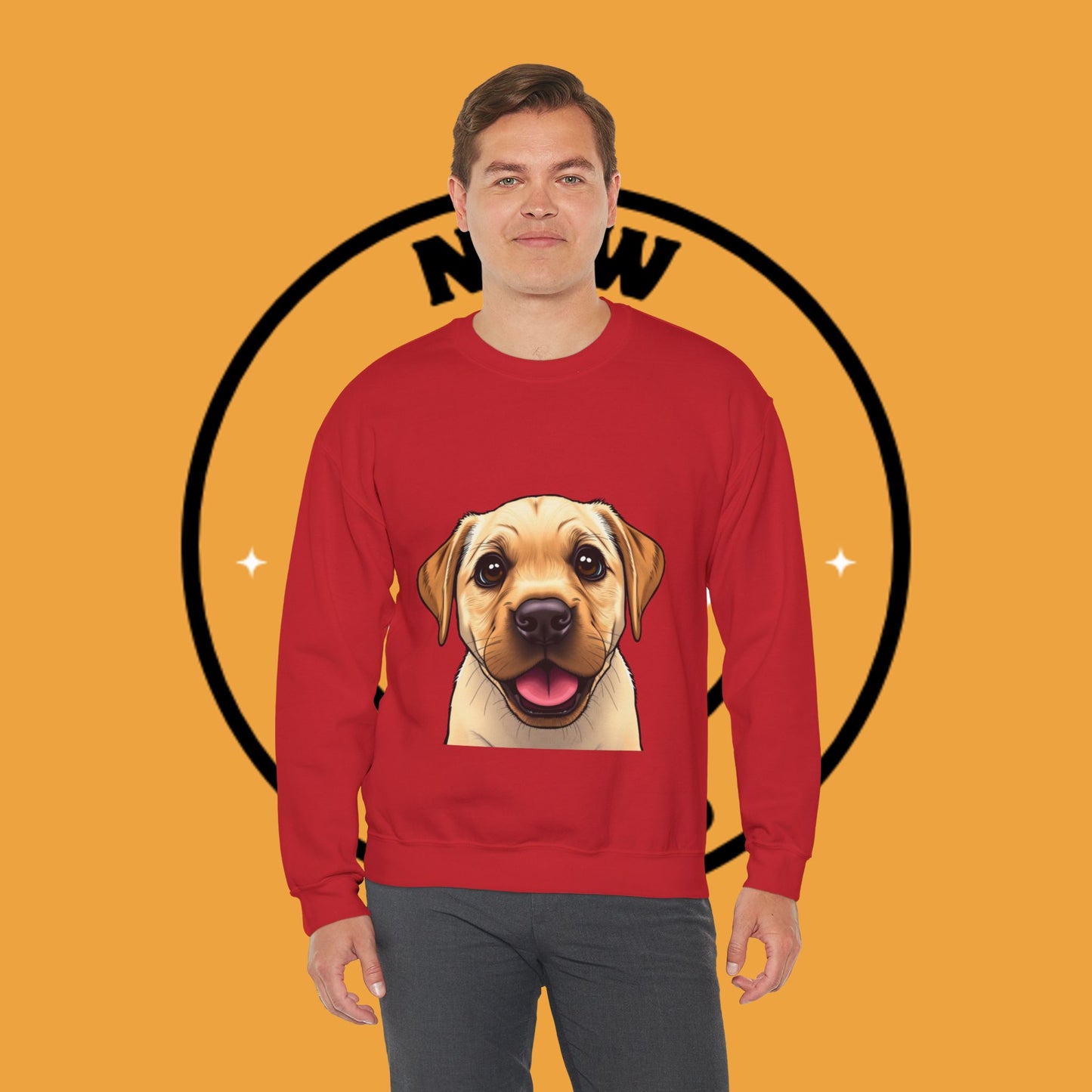 Labrador Puppy Crewneck Sweatshirt - Cartoon Dog Digital Art