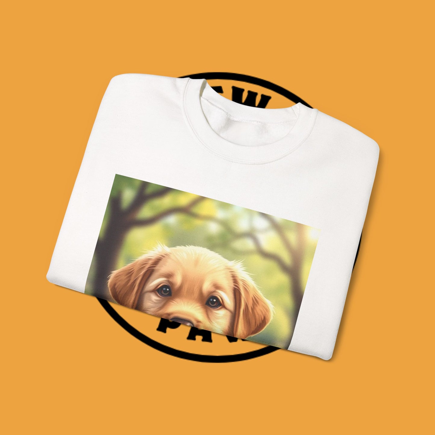 Crewneck Sweatshirt - Adorable Puppy Smiling in the Park - Sweet and Happy Golden Retriever