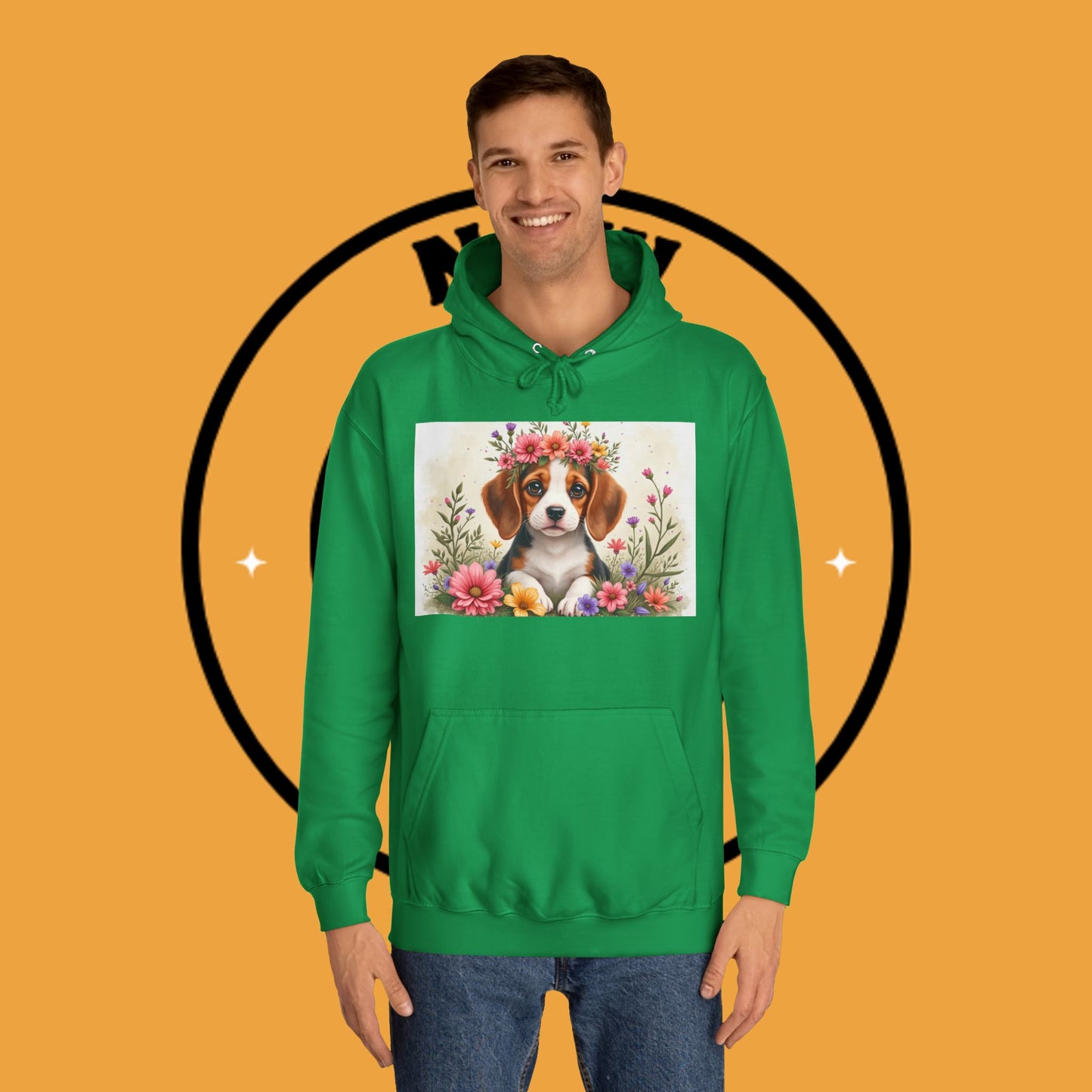 ๐ธ Enchanted Garden Beagle Hoodie - Where Cuteness Blooms! ๐ถ - Unisex Hoodie