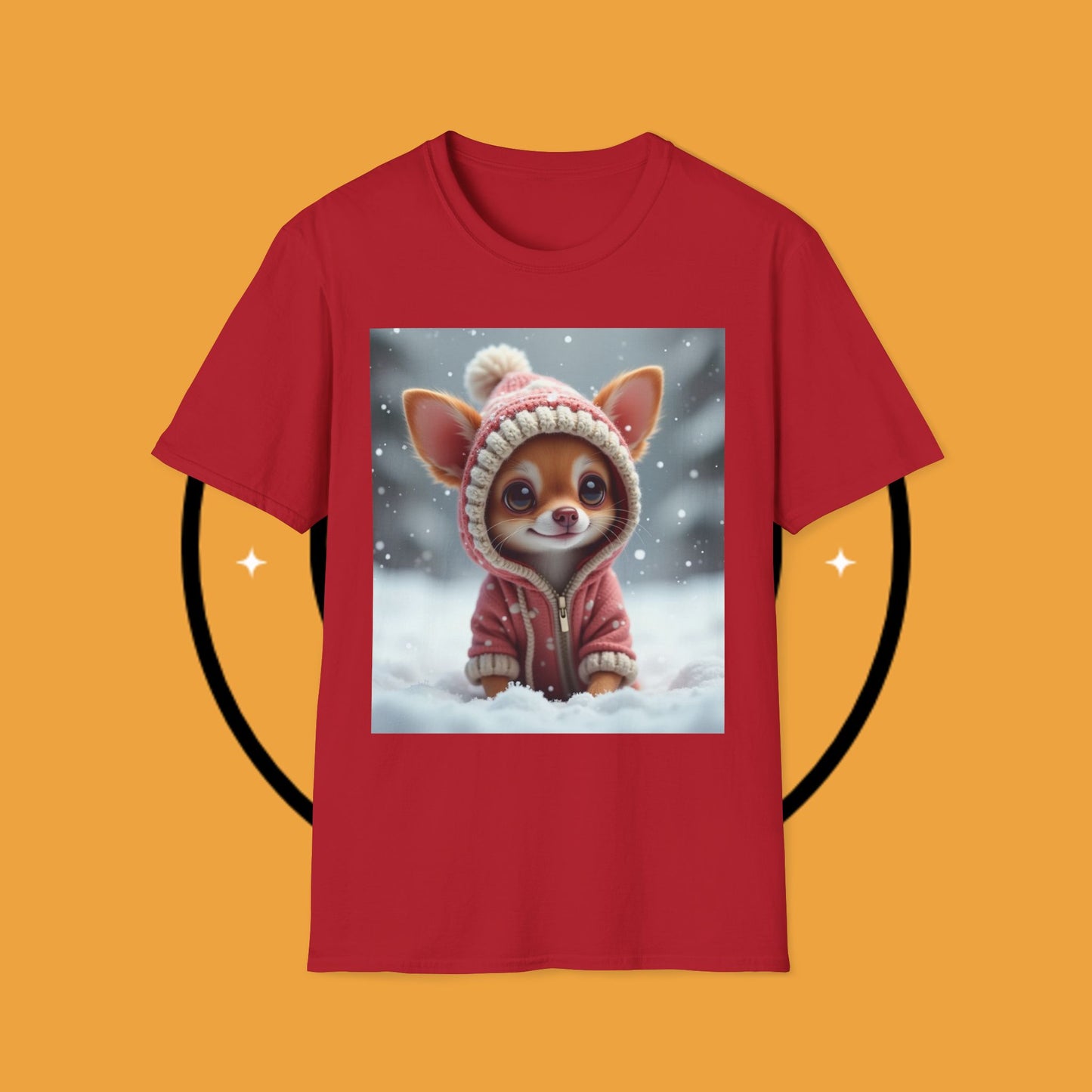 Winter Chihuahua Snow T-Shirt - Cozy Holiday Dog Art - Christmas Pet Hoodie Tee - Cute Winter Animal Shirt