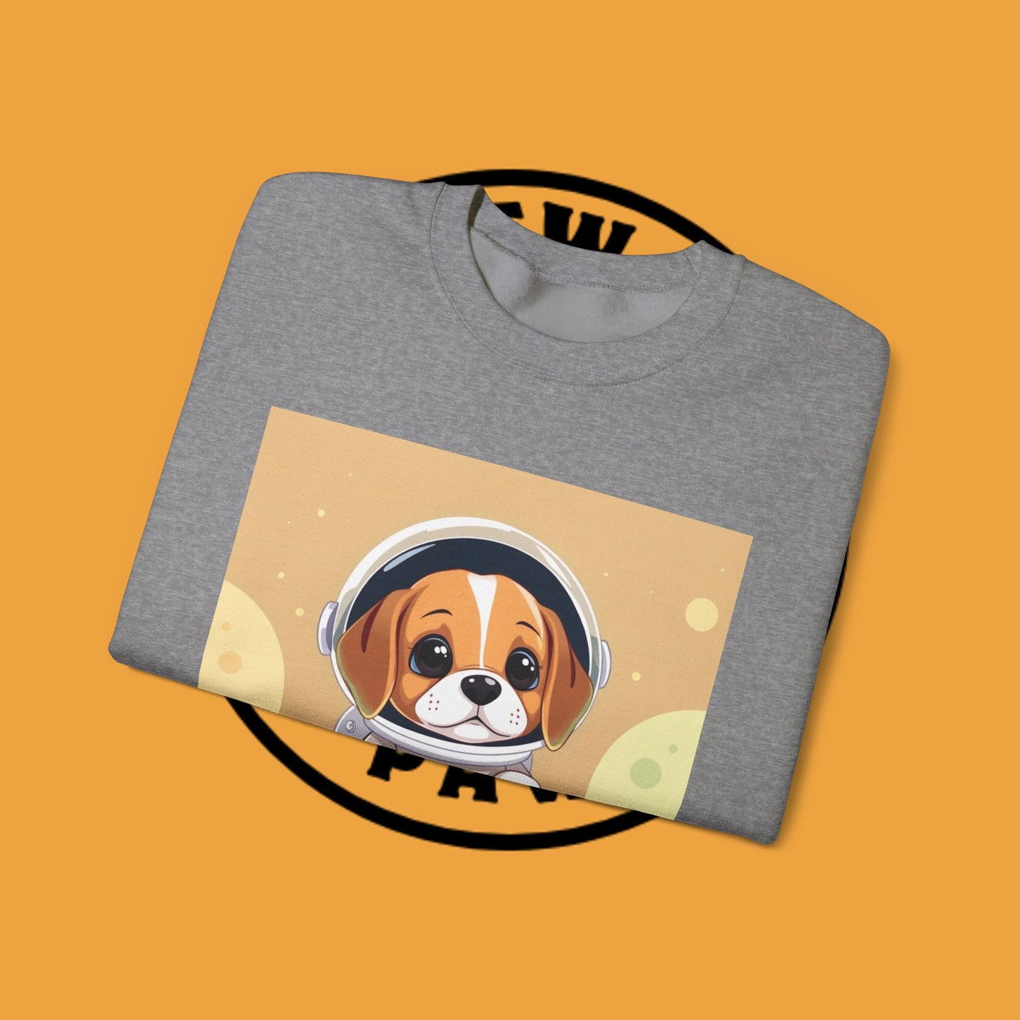 Astronaut Dog Crewneck Sweatshirt - Space Beagle Design with Helmet and Planets