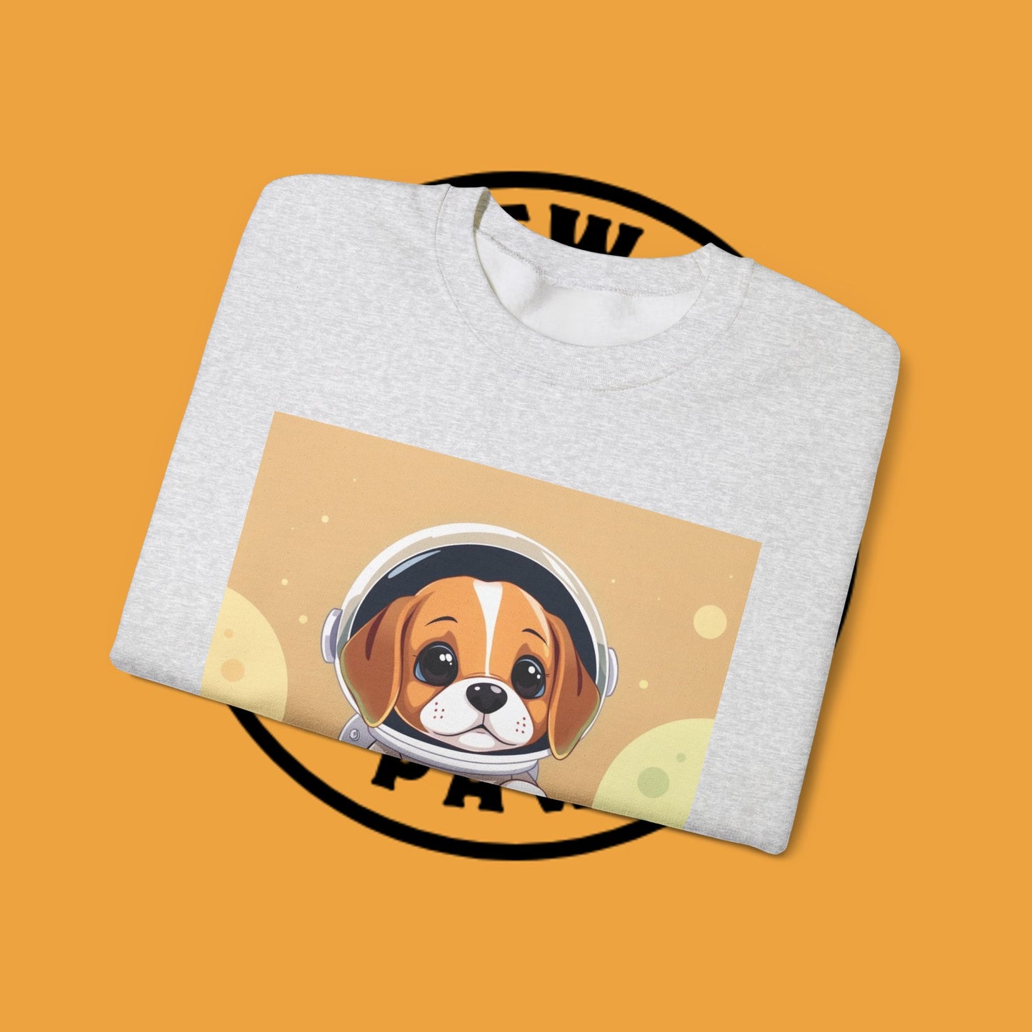 Astronaut Dog Crewneck Sweatshirt - Space Beagle Design with Helmet and Planets