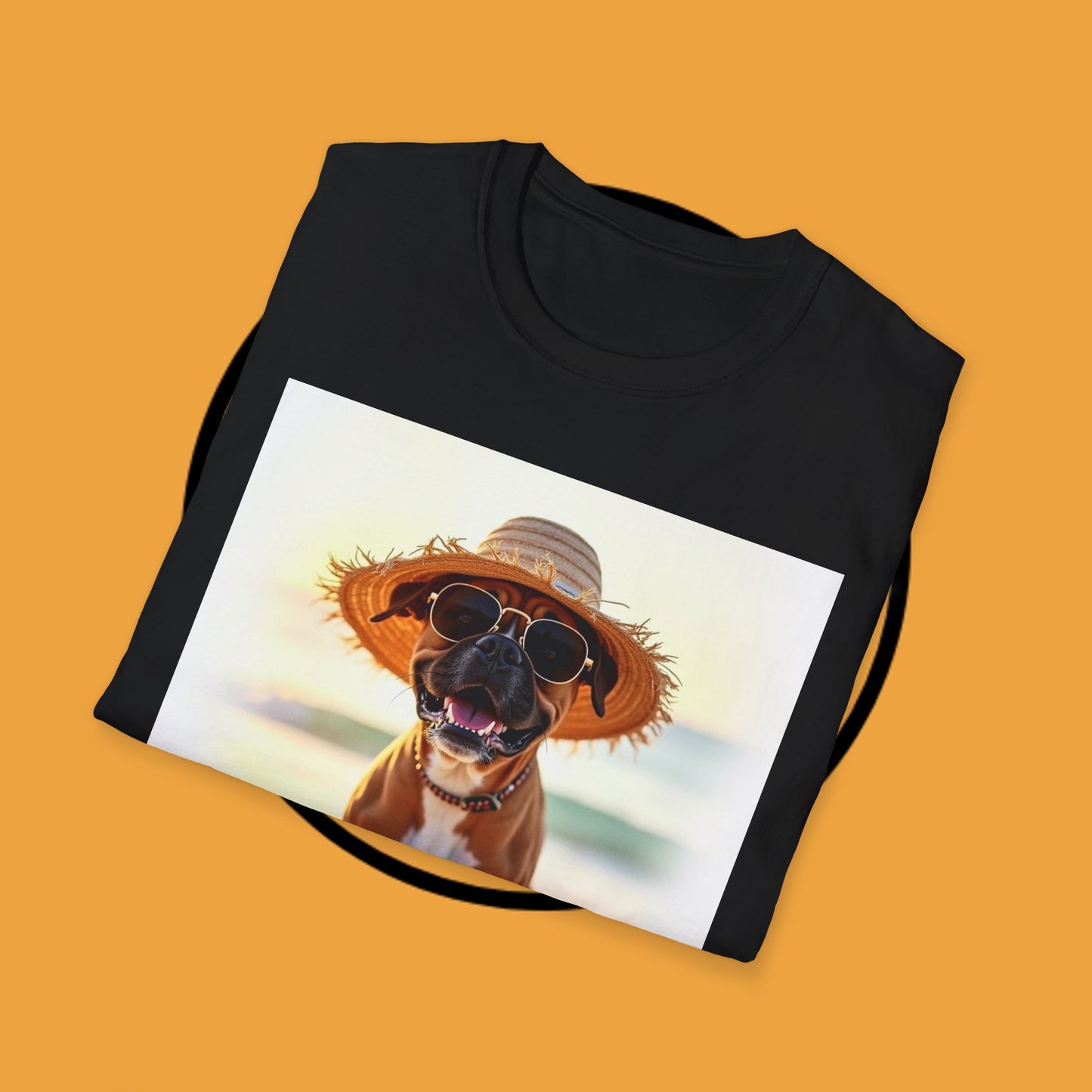 "Vacation Boxer Beach Vibes" Premium Summer T-Shirt / Beach Boxer Dog T-Shirt - Vacation Vibes Summer Pup Tee