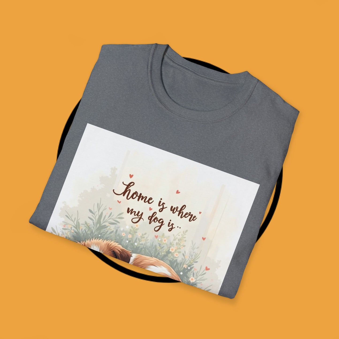 "Home Is Where My Dog Is" T-Shirt - Cute Sleeping Puppy Design | Dog Lover Gift Tee