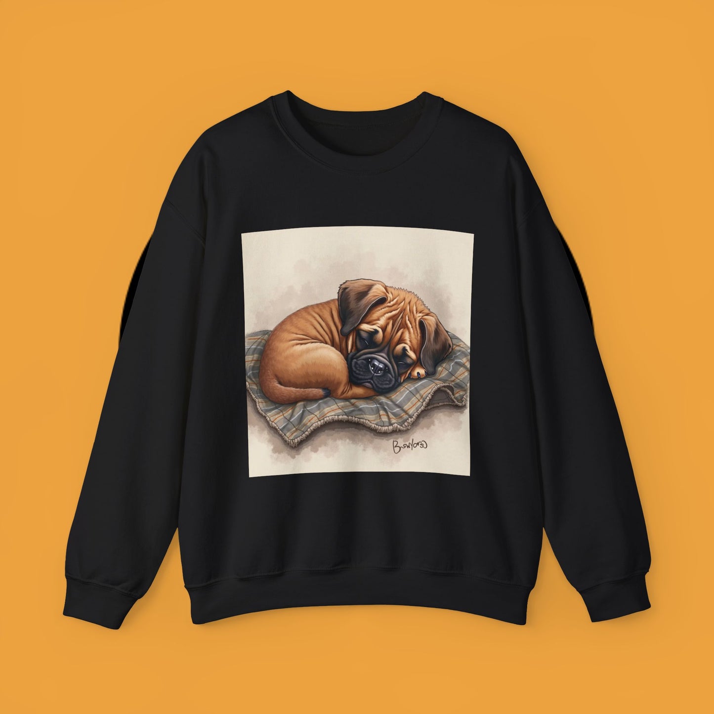Sleeping Boxer Puppy Crewneck Sweatshirt - Cozy Dog Art Design - Comfort Wear for Pet Lovers