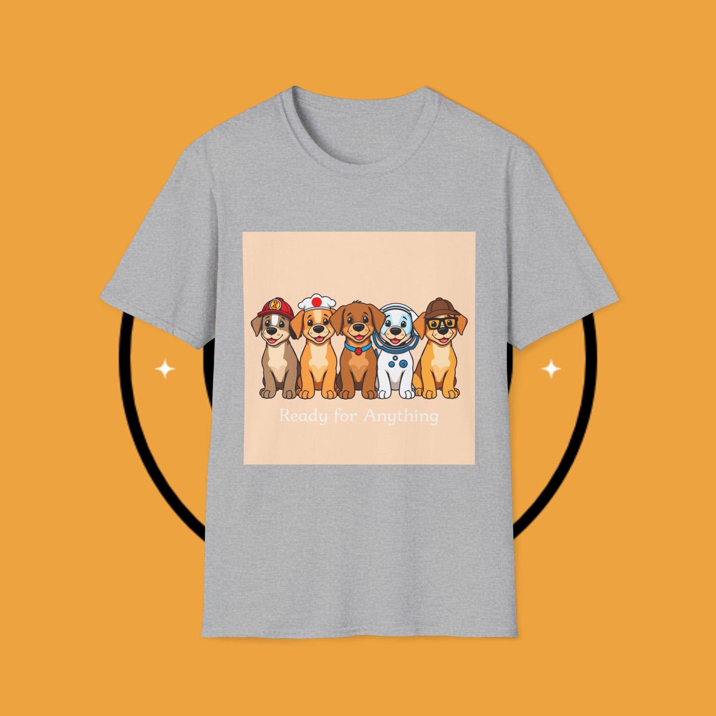 Puppy Professionals ๐พ | Ready for Anything T-Shirt for Career - Curious Canine Lovers - Unisex T-Shirt Design