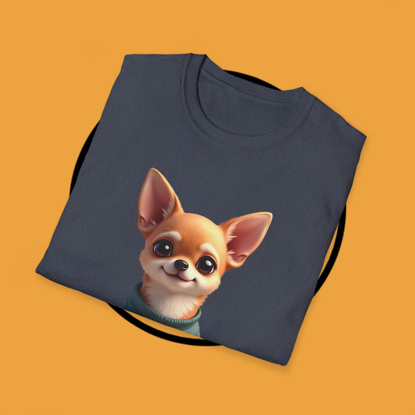 No Bad Vibes Chihuahua T-Shirt - Positive Energy Dog Art - Peace Symbol Pet Tee - Mental Health Wellness Shirt