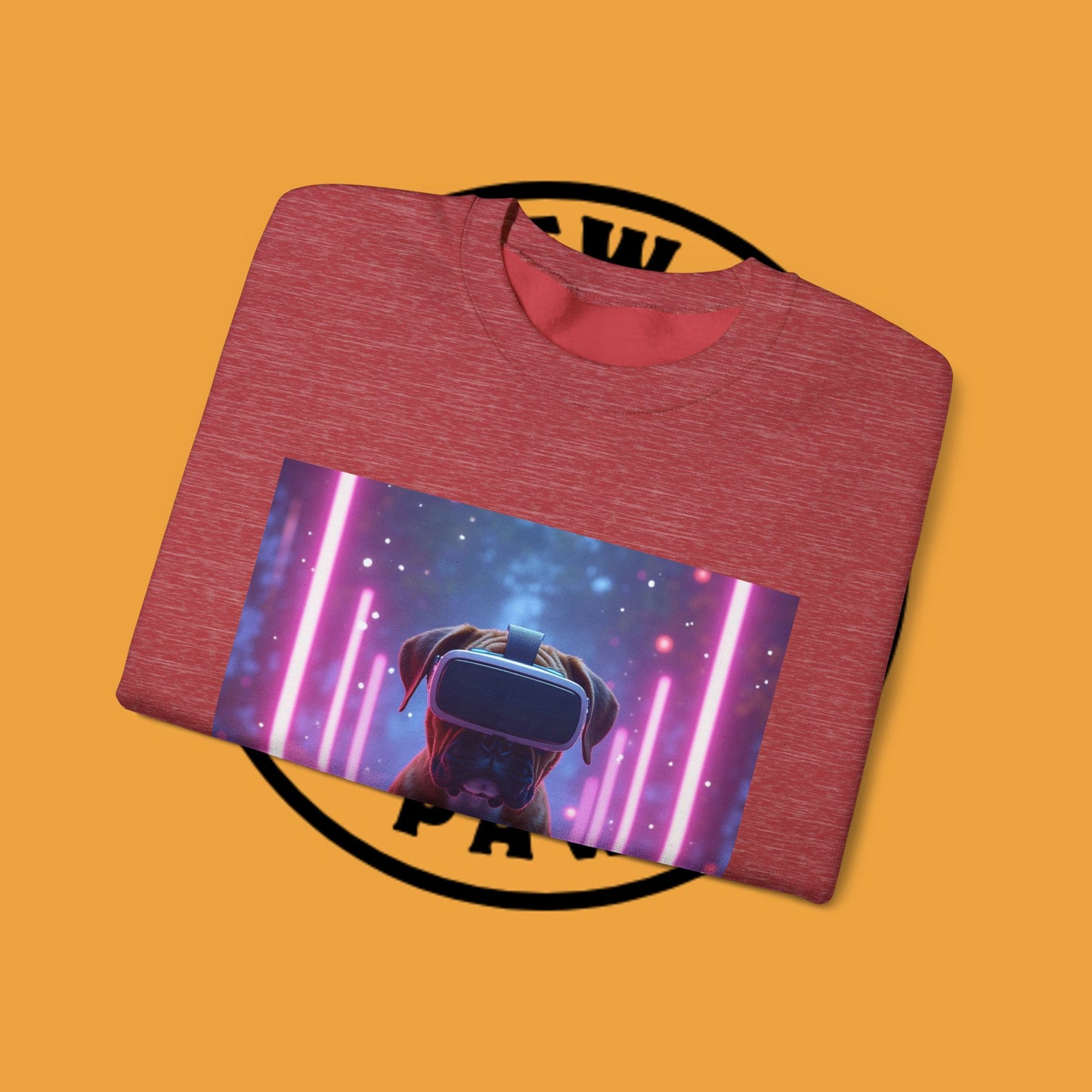VR Gaming Boxer Dog Crewneck Sweatshirt | Funny Gamer Gift | Virtual Reality Puppy Design