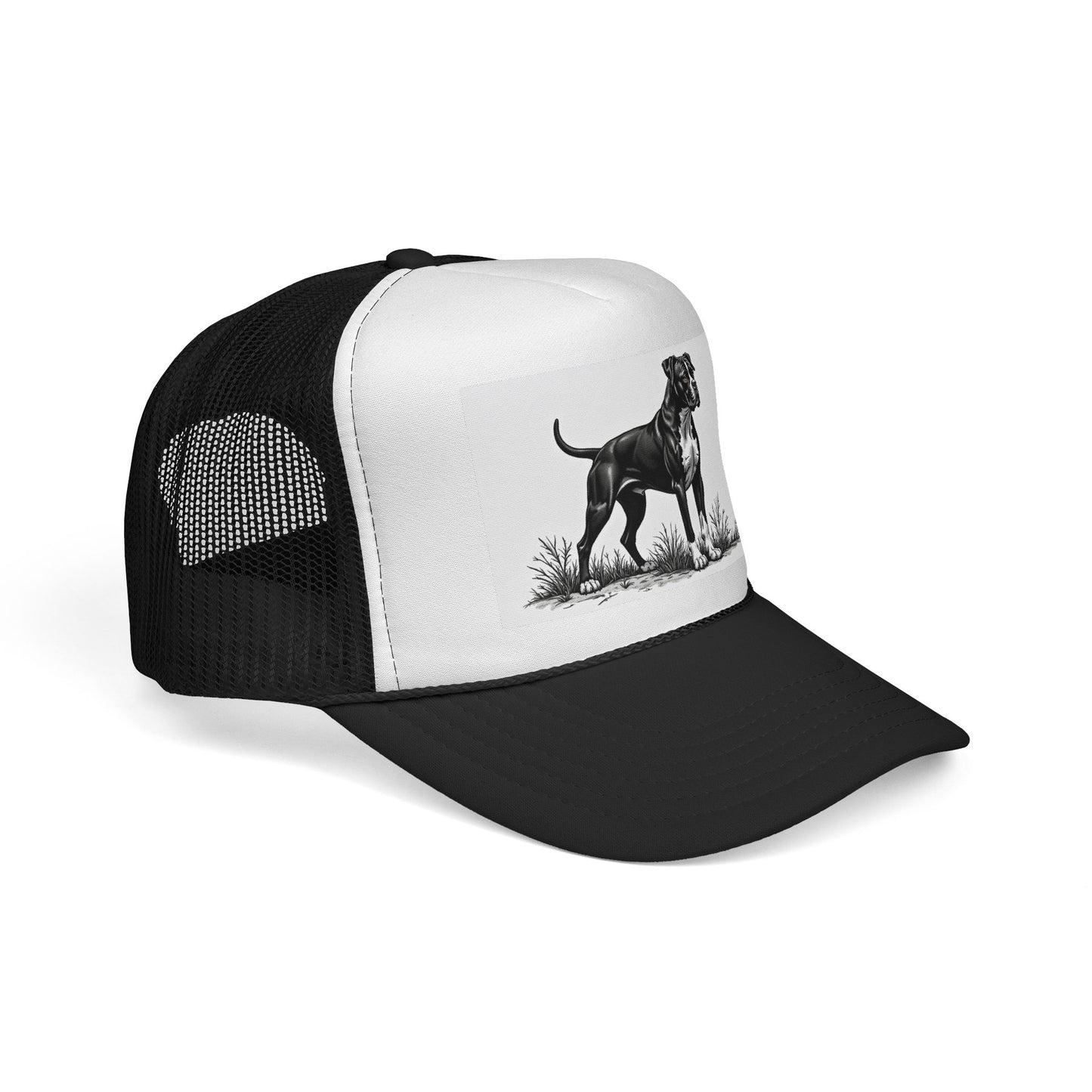 "Boxer Dog Trucker Cap - Premium Black & White Design | Adjustable Snapback Hat for Dog Lovers | Streetwear Baseball Cap"