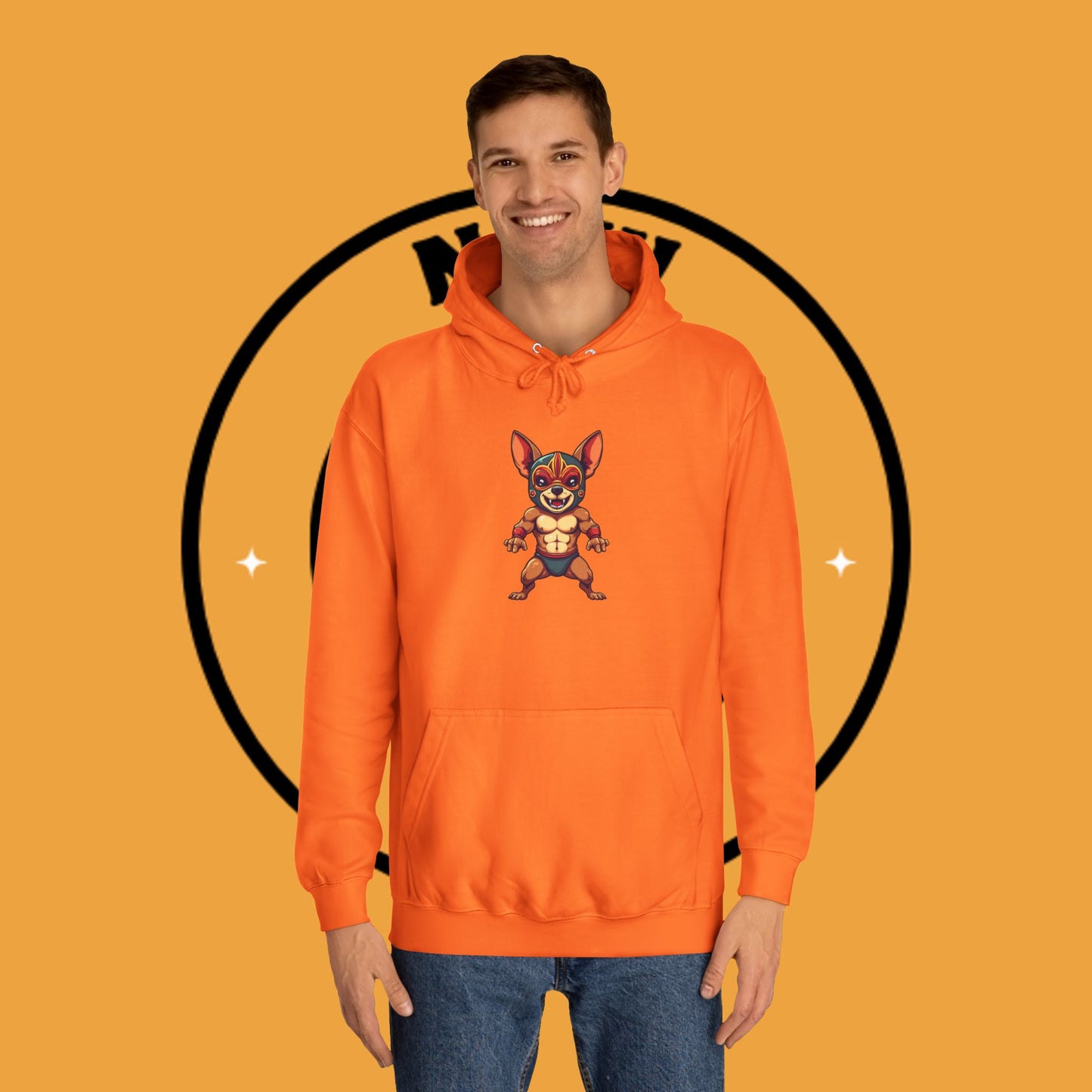 "Luchador Chihuahua Wrestling Hoodie | Mexican Lucha Libre Dog Mask | Wrestler Pet Art | Funny Fighting Dog Gift"