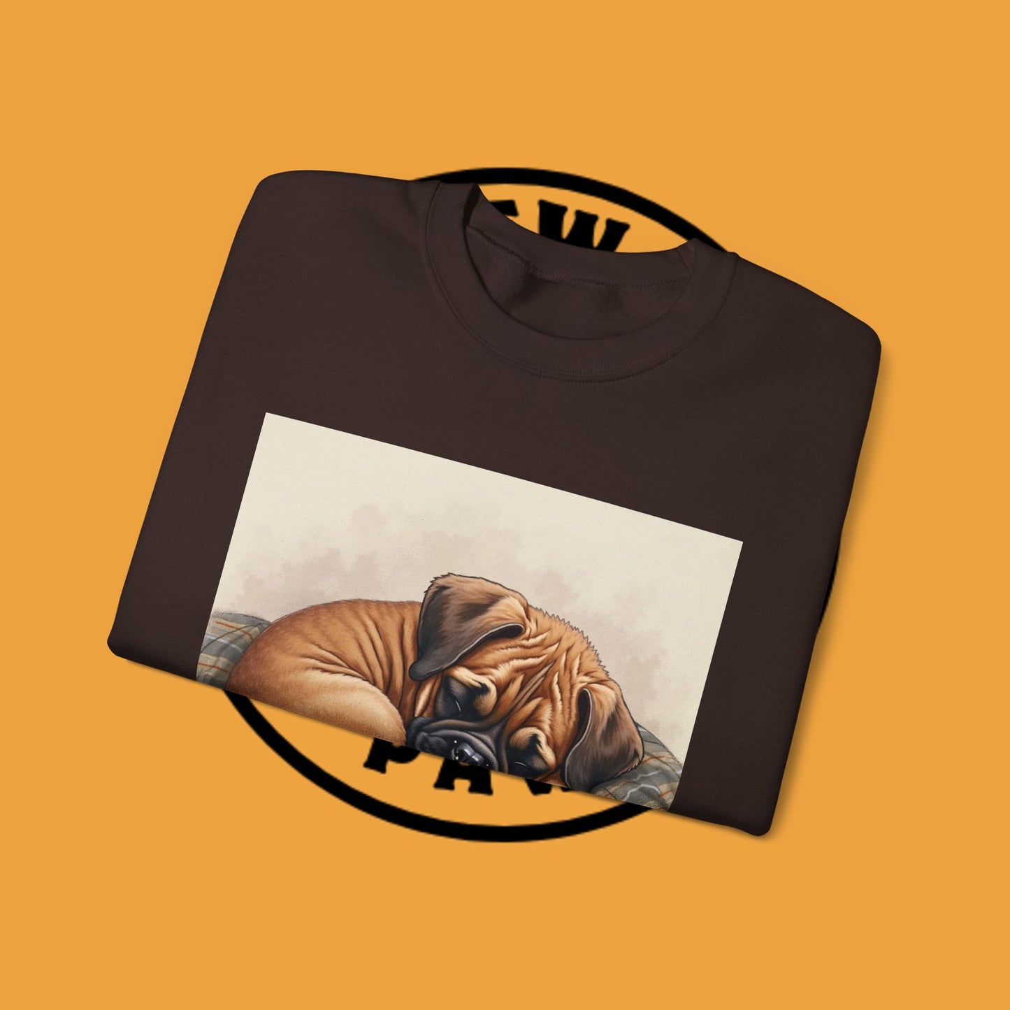 Sleeping Boxer Puppy Crewneck Sweatshirt - Cozy Dog Art Design - Comfort Wear for Pet Lovers
