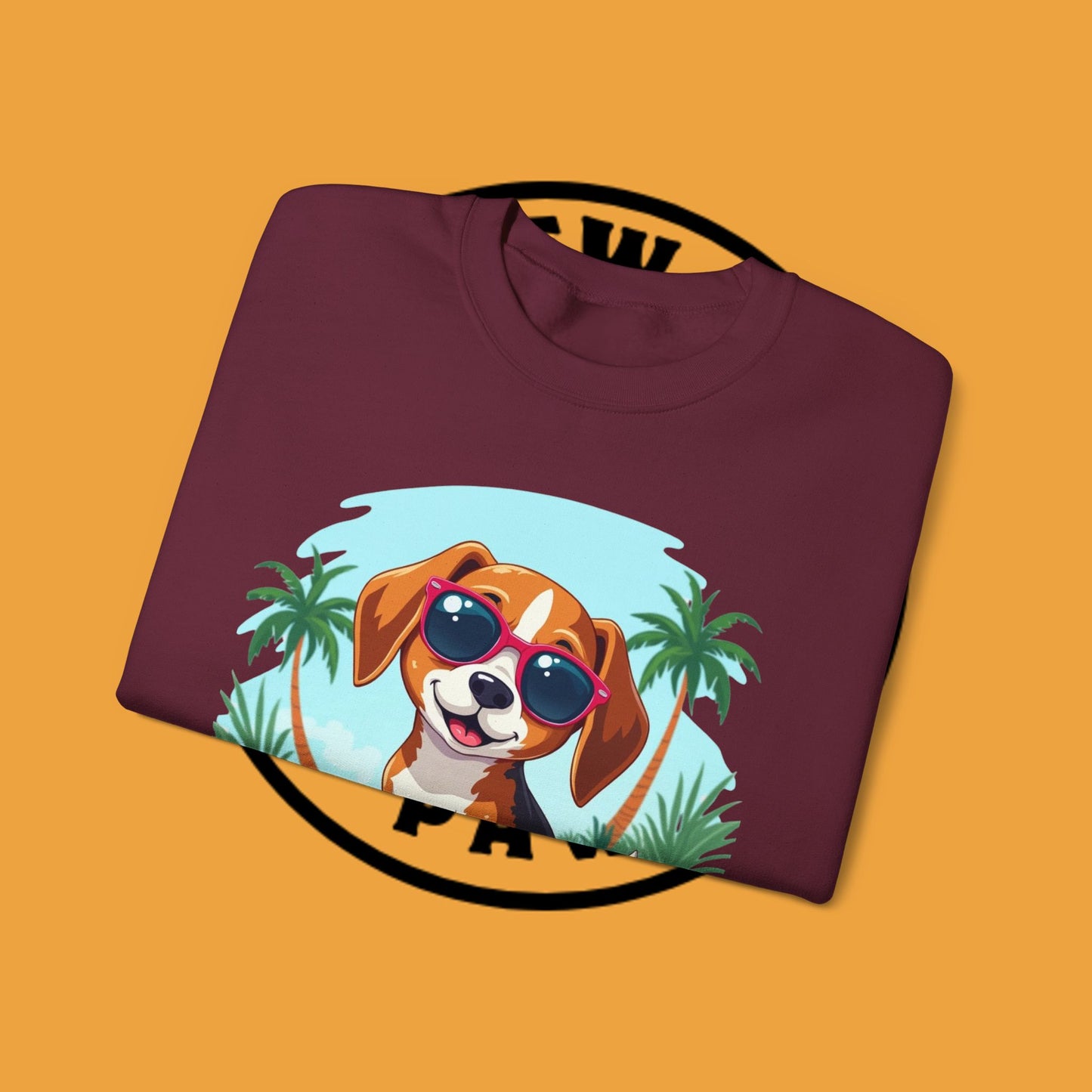 Dog Lover Crewneck Sweatshirt - Beagle surfista - Cool Summer Beagle Surfboard Sweatshirt β Perfect for Beach Vibes!