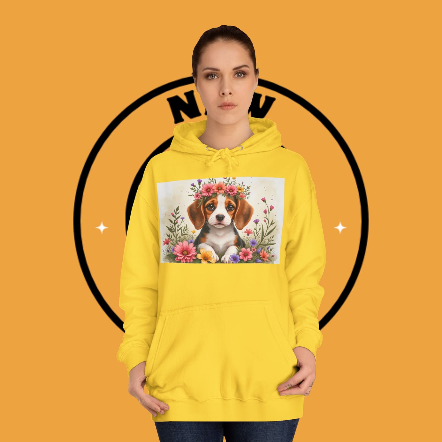 ๐ธ Enchanted Garden Beagle Hoodie - Where Cuteness Blooms! ๐ถ - Unisex Hoodie