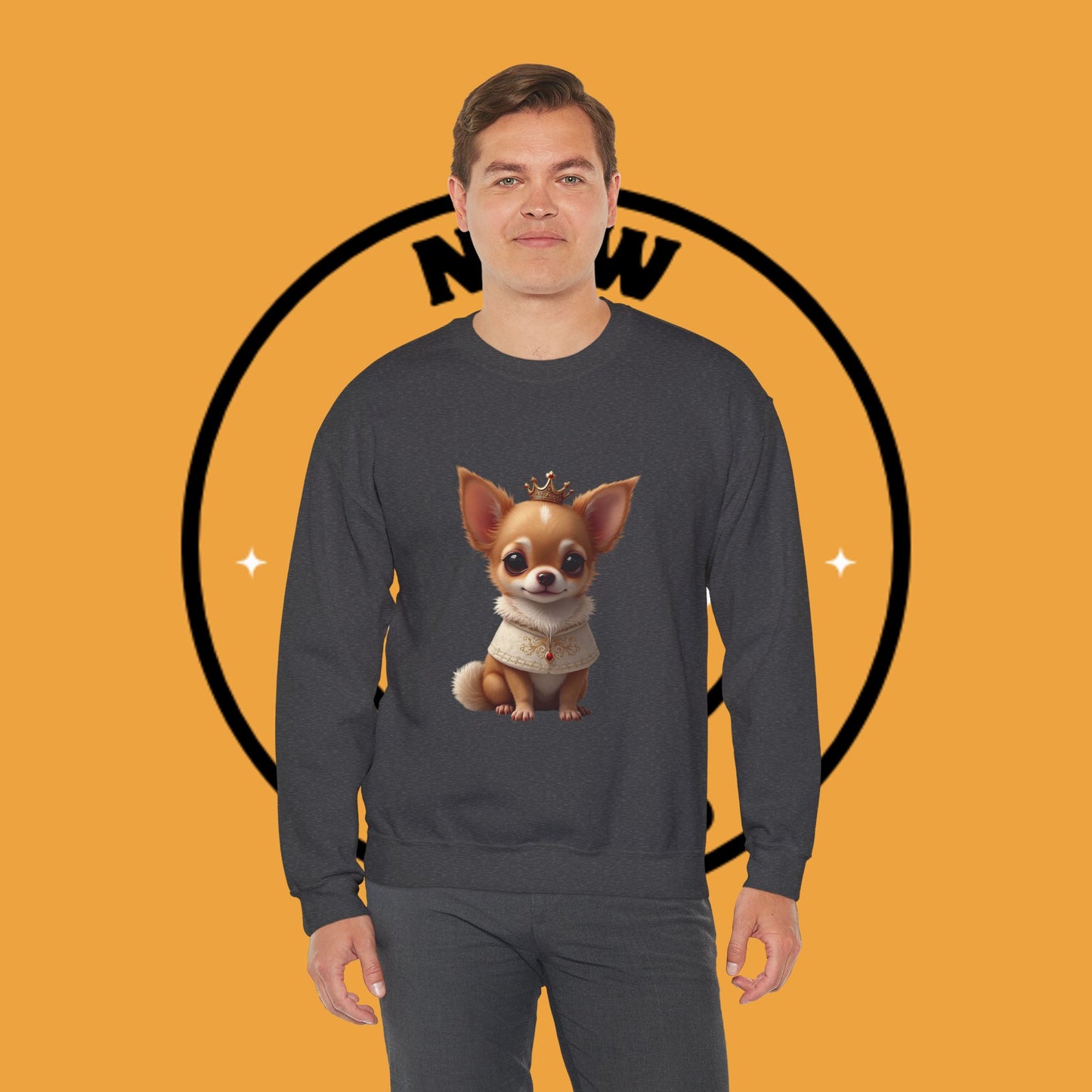 Royal Chihuahua Princess Sweatshirt | Crown Dog Design | Majestic Pet Lover Gift