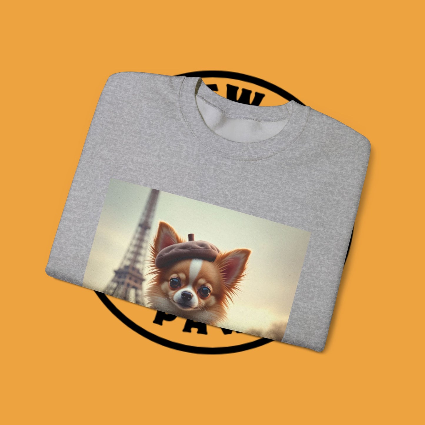 Parisian Chihuahua Beret Sweatshirt | French Dog Eiffel Tower Design | Travel Lover Gift