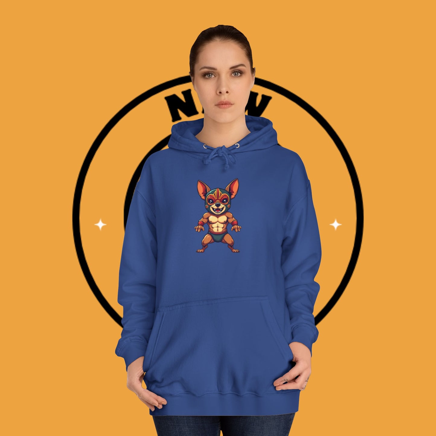 "Luchador Chihuahua Wrestling Hoodie | Mexican Lucha Libre Dog Mask | Wrestler Pet Art | Funny Fighting Dog Gift"