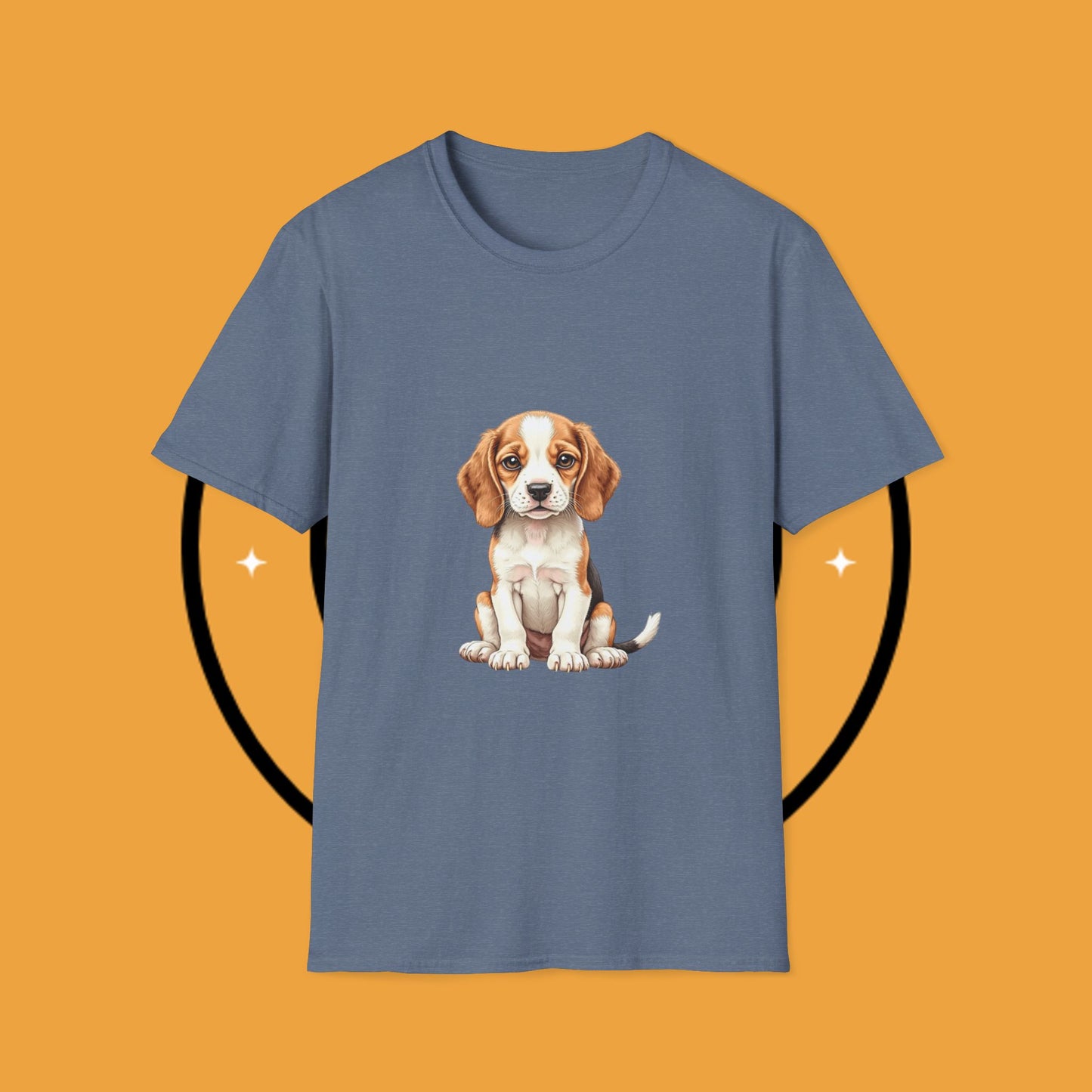 Realistic Beagle Puppy Portrait T-Shirt - Adorable Dog Face Graphic Tee for Pet Lovers