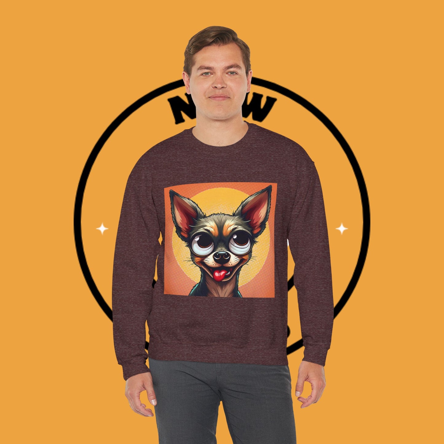 Cute Chihuahua Crewneck Sweatshirt - Funny Dog Lover Gift | Adorable Pet Portrait Pullover
