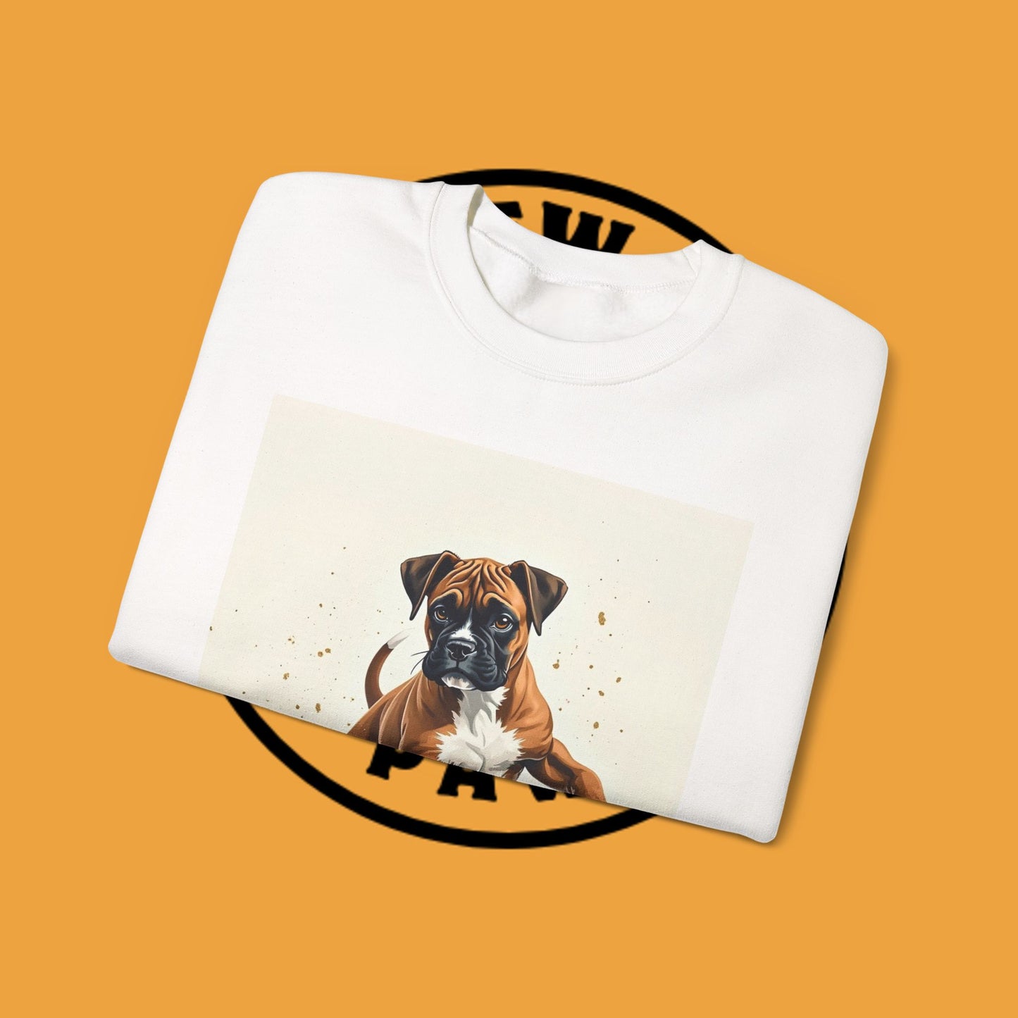 Running Boxer Puppy Crewneck Sweatshirt | Artistic Dog Lover Gift | Dynamic Movement Design