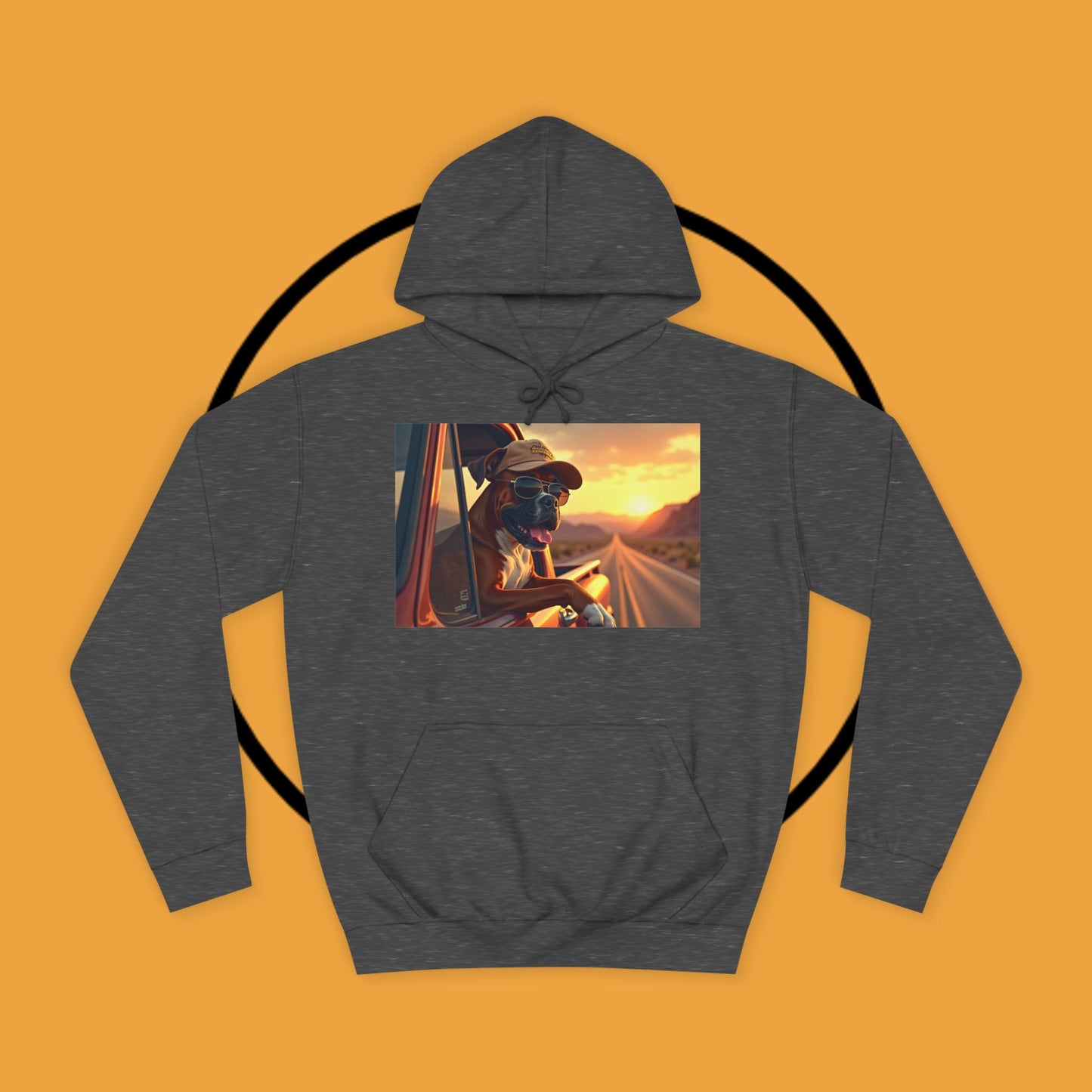 Cool Road Trip Boxer Dog Hoodie - Vintage Sunset Adventure Apparel | Travel Lover Gift