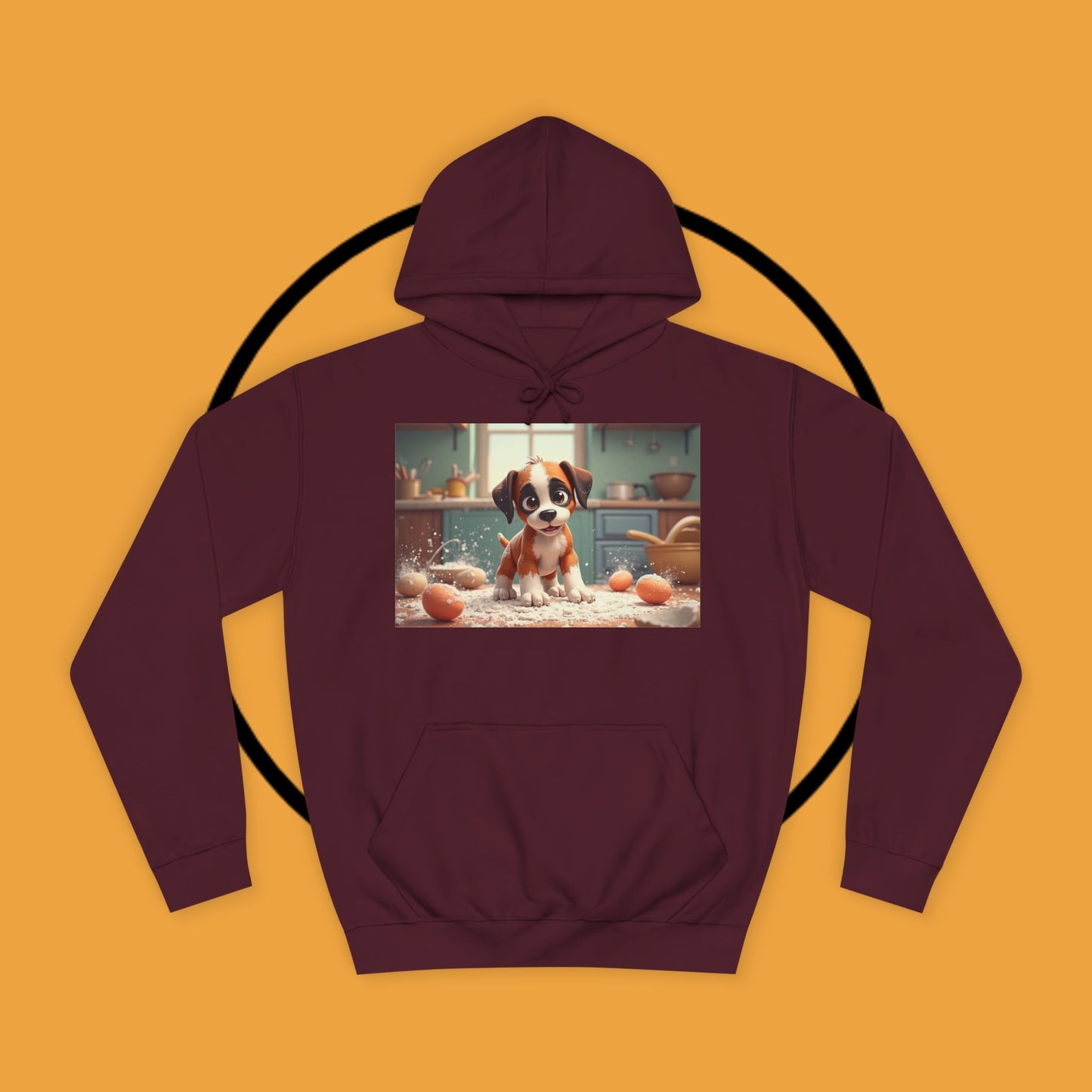 Adorable Mischievous Boxer Puppy Hoodie - Cute Kitchen Chaos Design | Dog Lover Gift