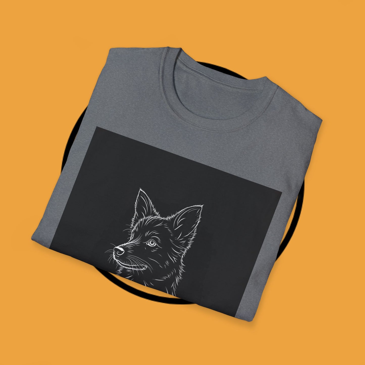 Premium Border Collie Portrait T-Shirt - Minimalist Black & White Design | Dog Lover Graphic Tee