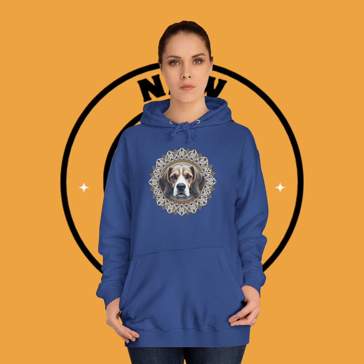 🕉️ Sacred Beagle Mandala Hoodie - Where Spirituality Meets Canine Love! ✨Royal Beagle Mandala Hoodie 🐾✨- Unisex Hoodie