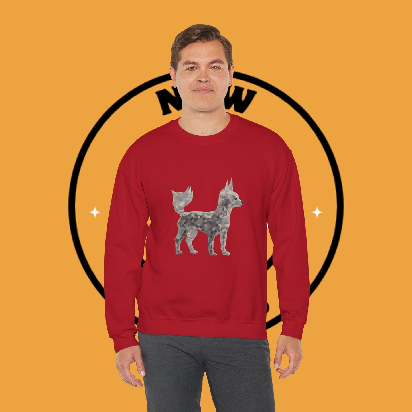 Geometric Chihuahua Sweatshirt | Low Poly Dog Art Crewneck | Modern Pet Lover Gift