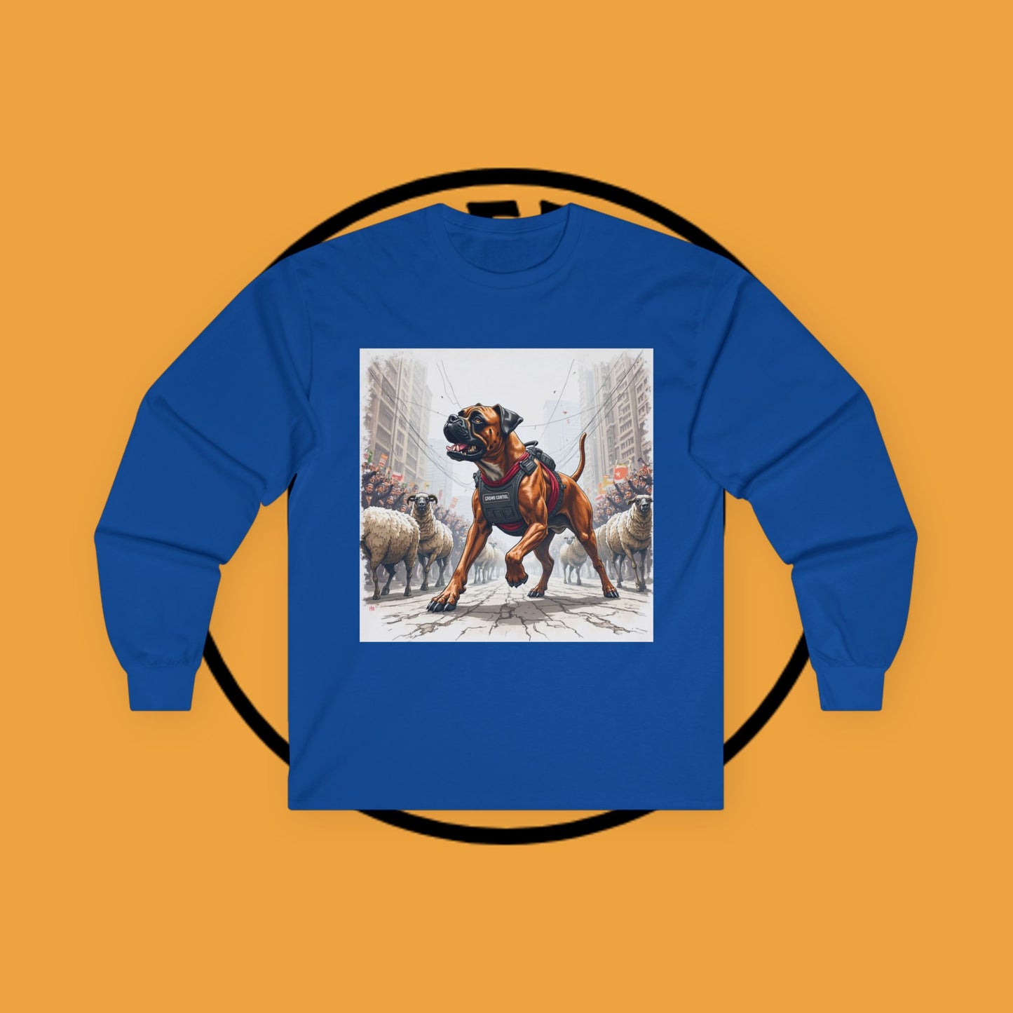 Crowd Control Dog Long Sleeve Tee - Tactical K9 Urban Sheep Herding Shirt