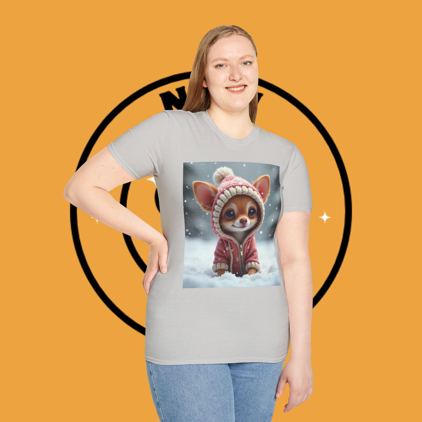 Winter Chihuahua Snow T-Shirt - Cozy Holiday Dog Art - Christmas Pet Hoodie Tee - Cute Winter Animal Shirt