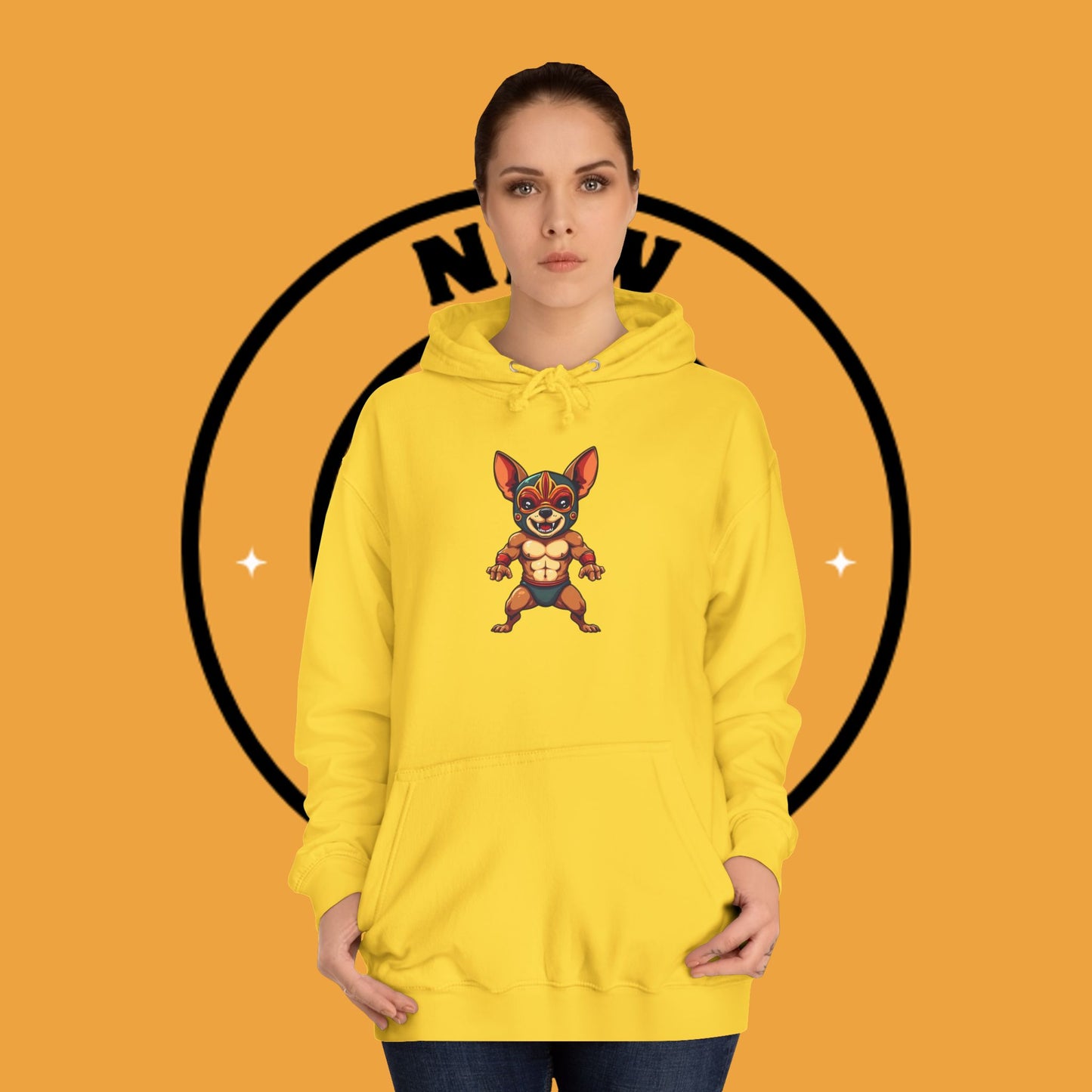 "Luchador Chihuahua Wrestling Hoodie | Mexican Lucha Libre Dog Mask | Wrestler Pet Art | Funny Fighting Dog Gift"