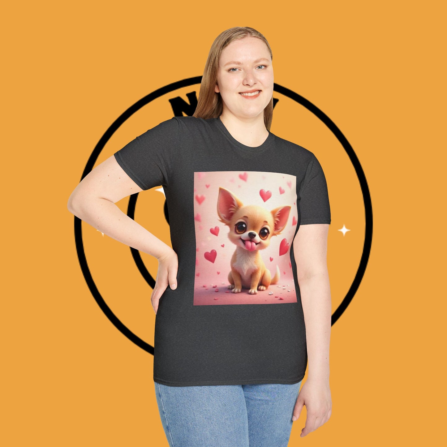 Cute Chihuahua Puppy Love Heart T-Shirt - Funny Dog Lover Gift Tee | Kawaii Pet Apparel