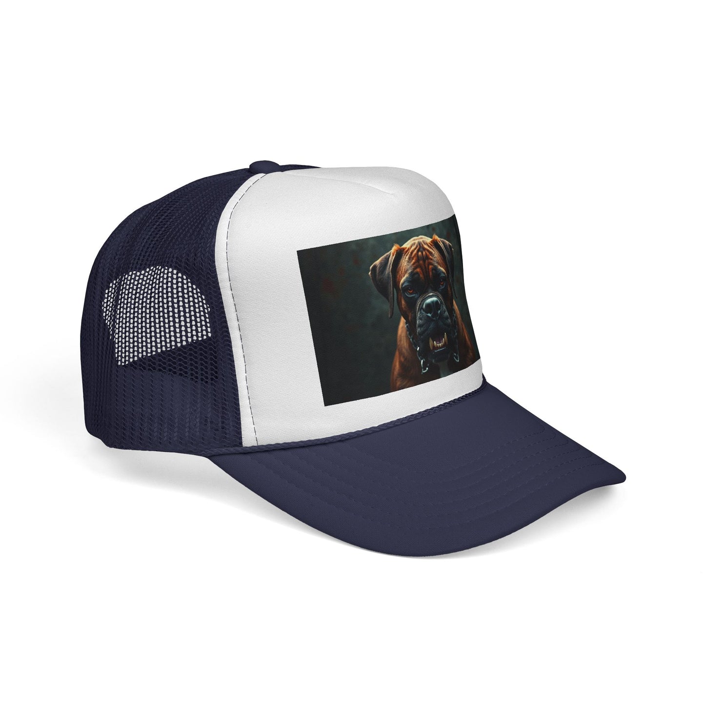 "Alpha Boxer Dog Trucker Cap - Fierce Guardian Design | Realistic Portrait Snapback Hat | Protective Breed Baseball Cap"