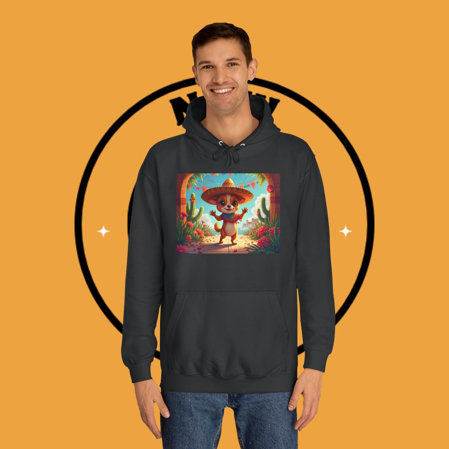 "Mexican Sombrero Chihuahua Hoodie | Fiesta Dog Celebration Wear | Authentic México Desert Art | Cinco de Mayo Gift"