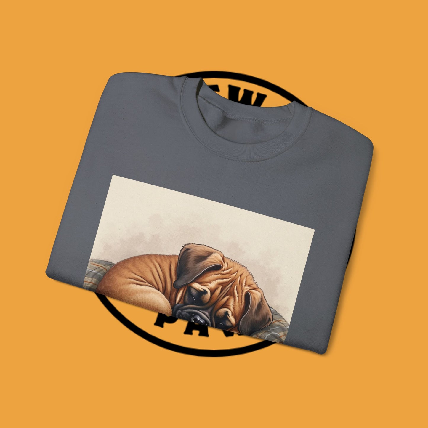Sleeping Boxer Puppy Crewneck Sweatshirt - Cozy Dog Art Design - Comfort Wear for Pet Lovers