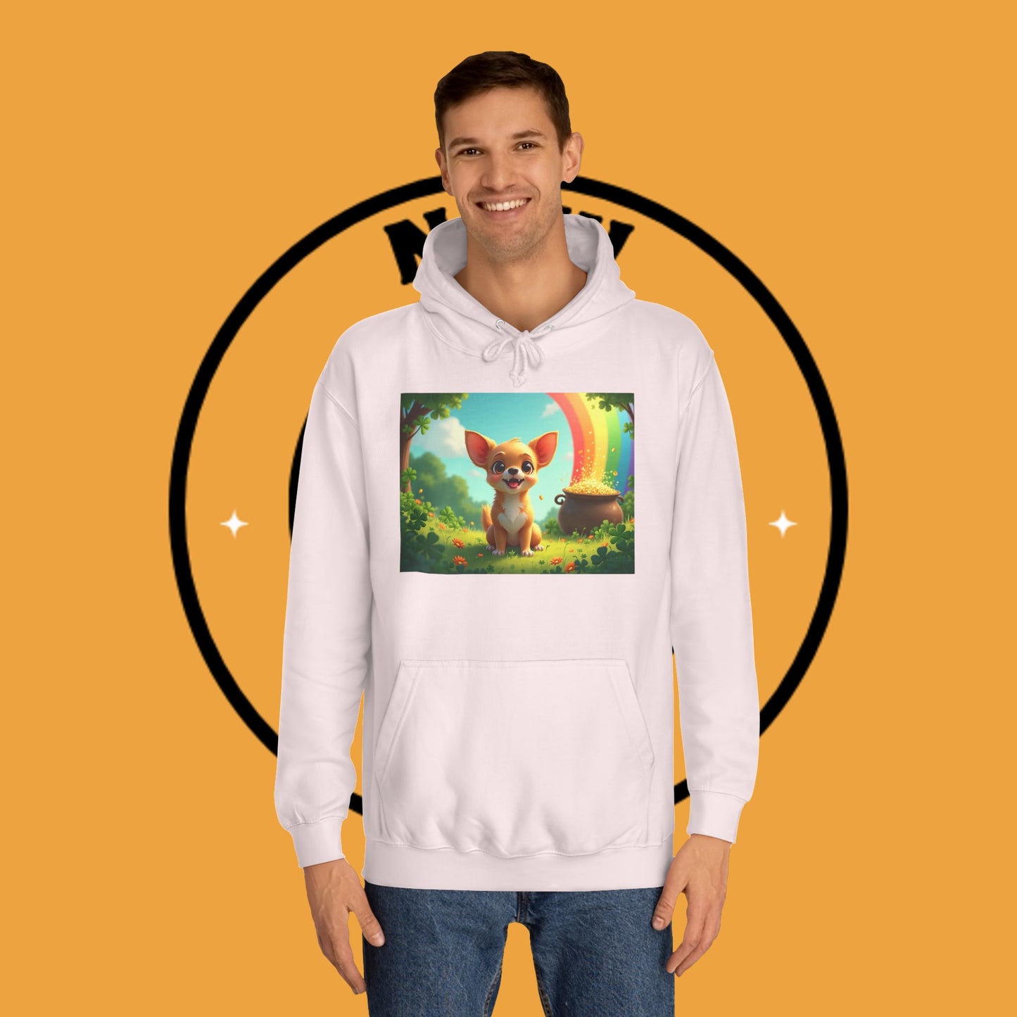 Lucky Rainbow Chihuahua Hoodie - St. Patrick's Day Magical Puppy Sweatshirt